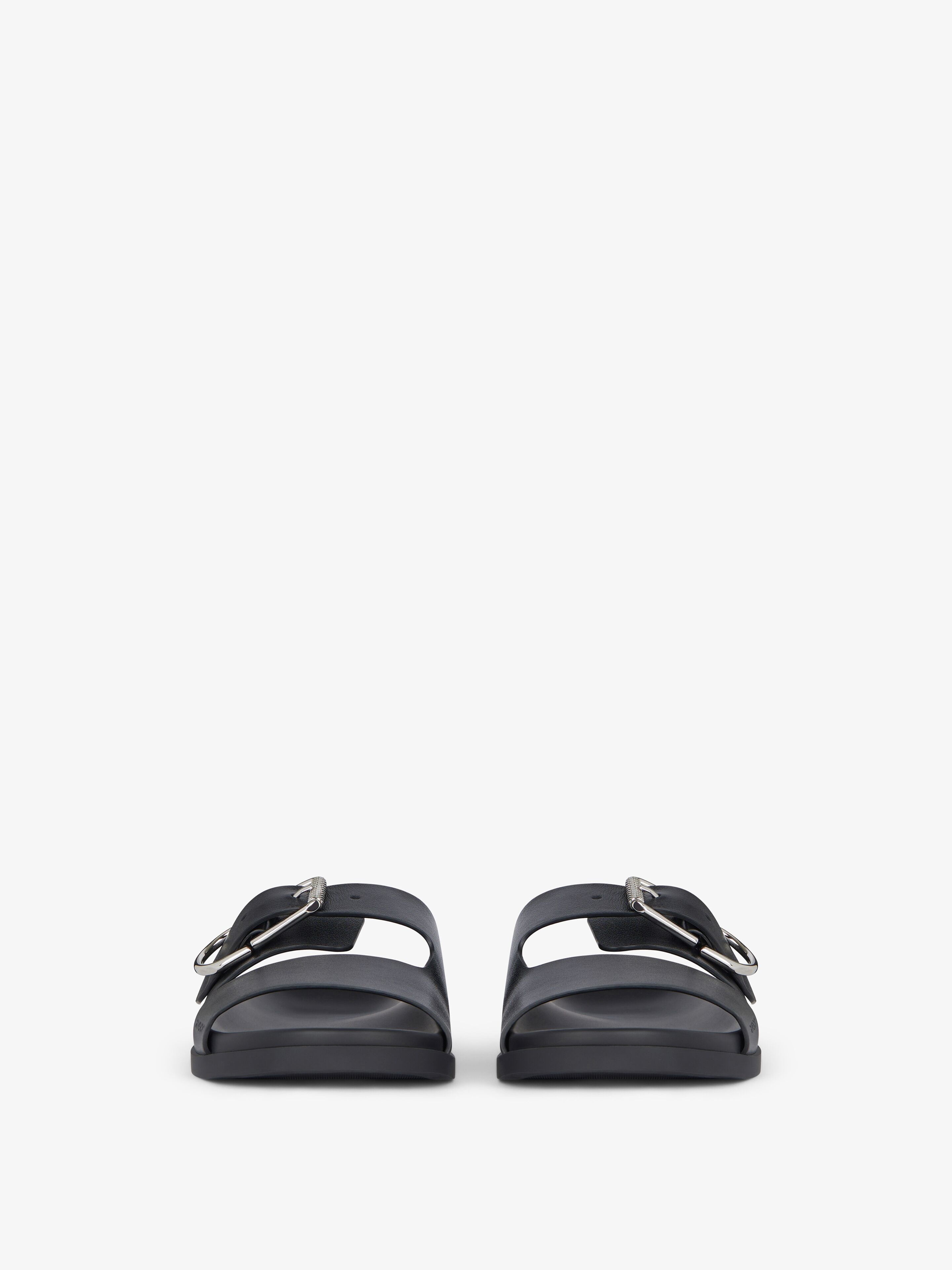 VOYOU FLAT SANDALS IN GRAINED LEATHER - 2
