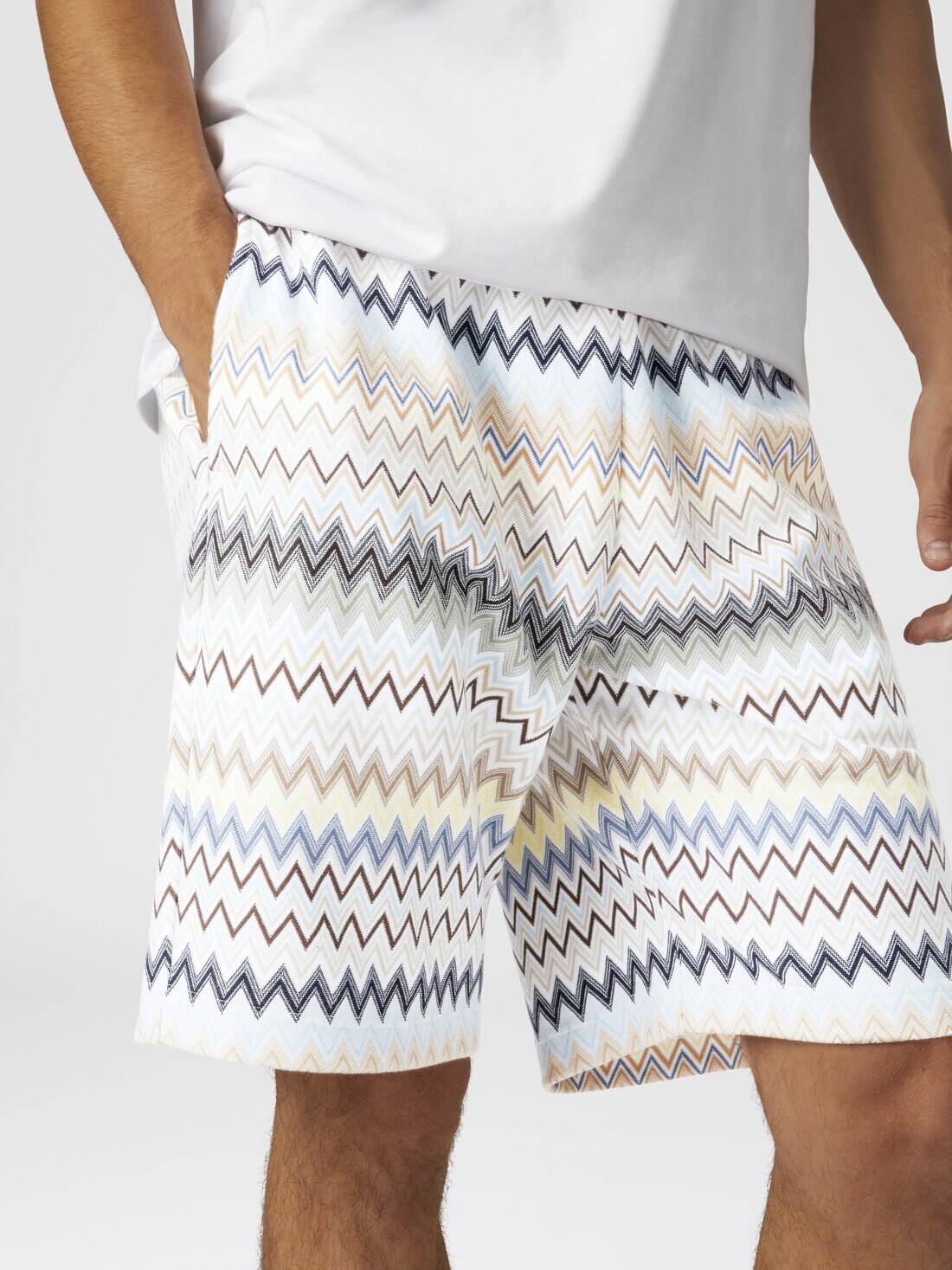 Zig zag cotton Bermuda shorts - 5