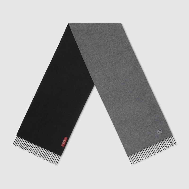 GUCCI Cashmere scarf with patch outlook