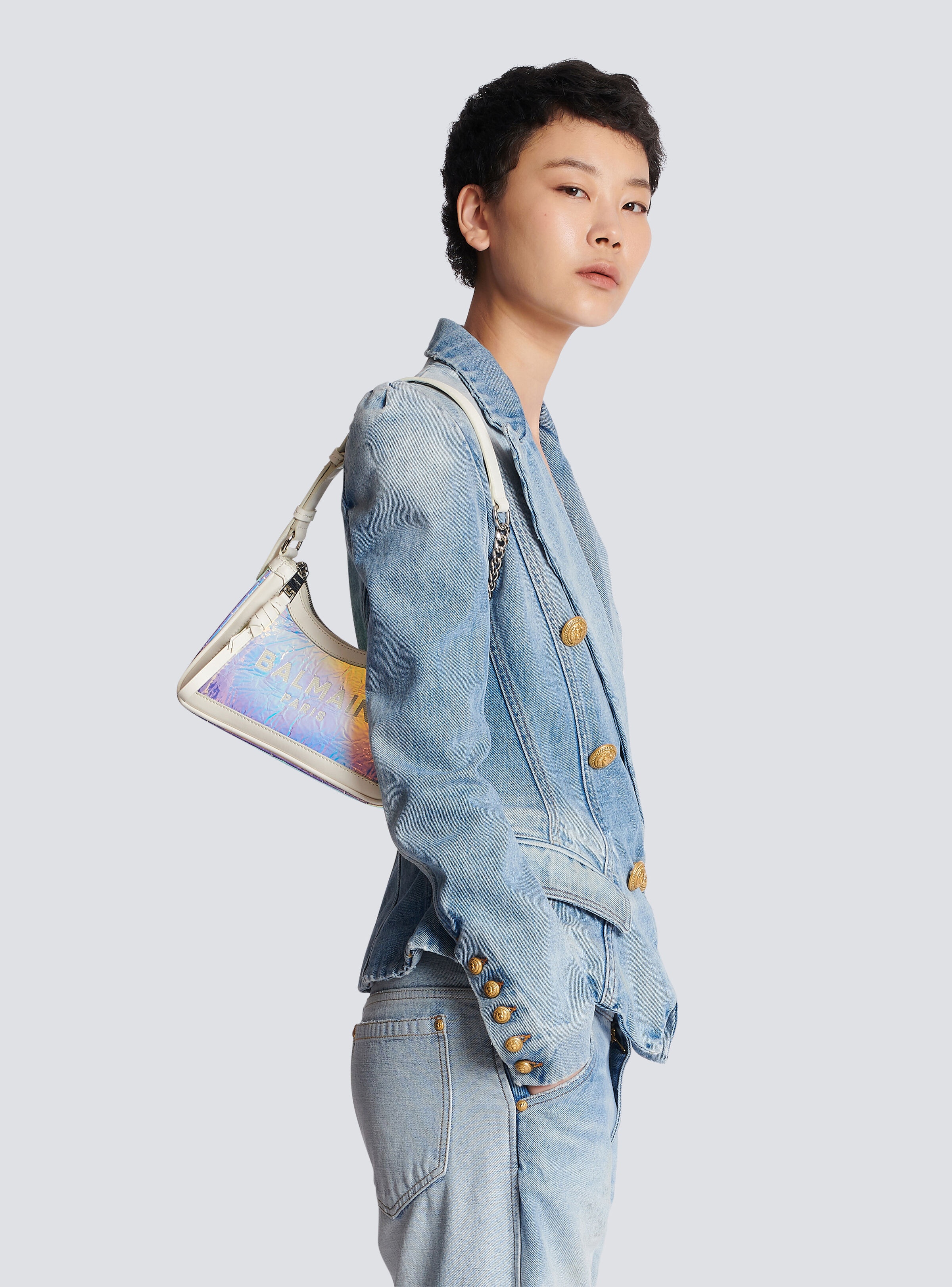 B-Army iridescent leather bag with leather inserts - 2