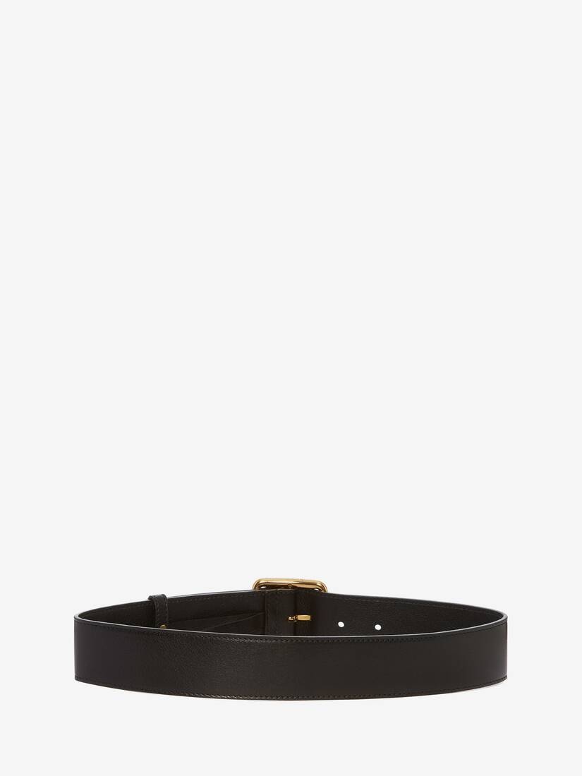 Leather Belt in Black - 2