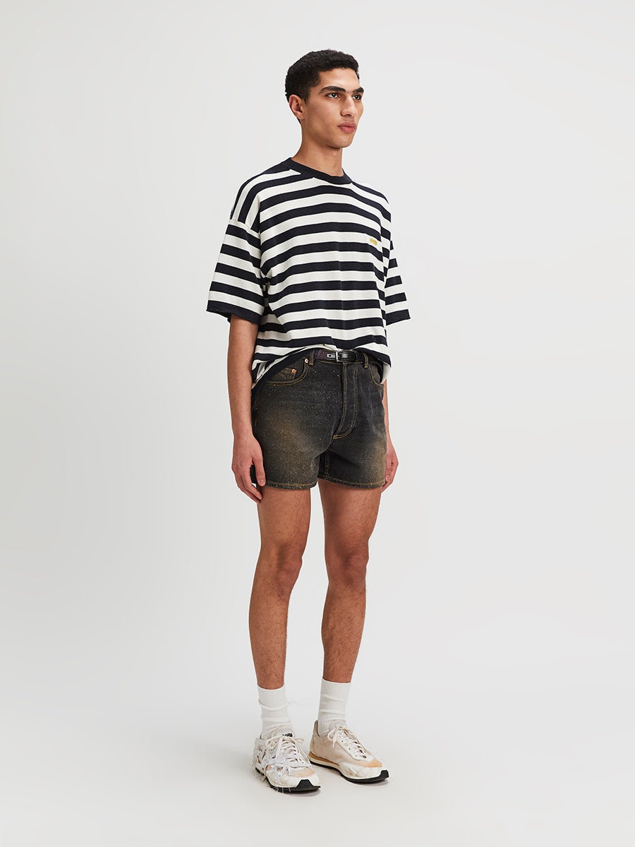Magliano | Venezia Knitted Tee White And Navy - 4