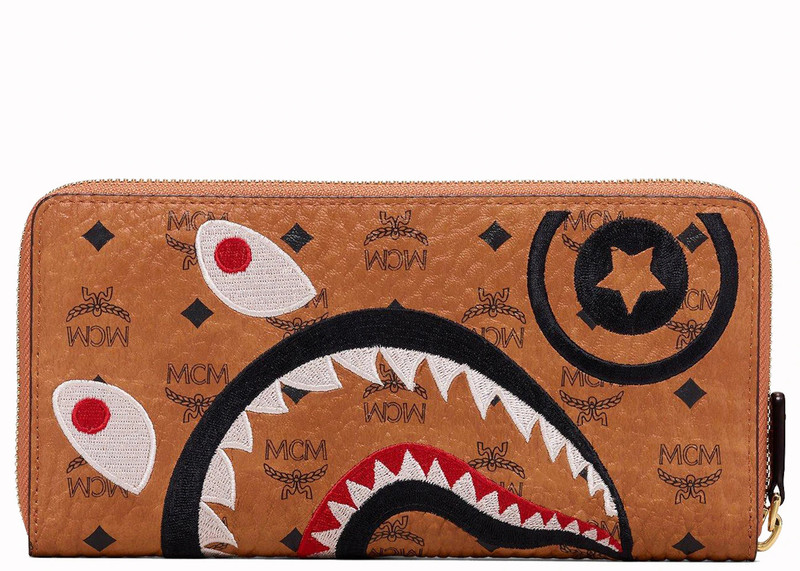 MCM MCM x BAPE Shark Zip Around Wallet Visetos Large Cognac outlook