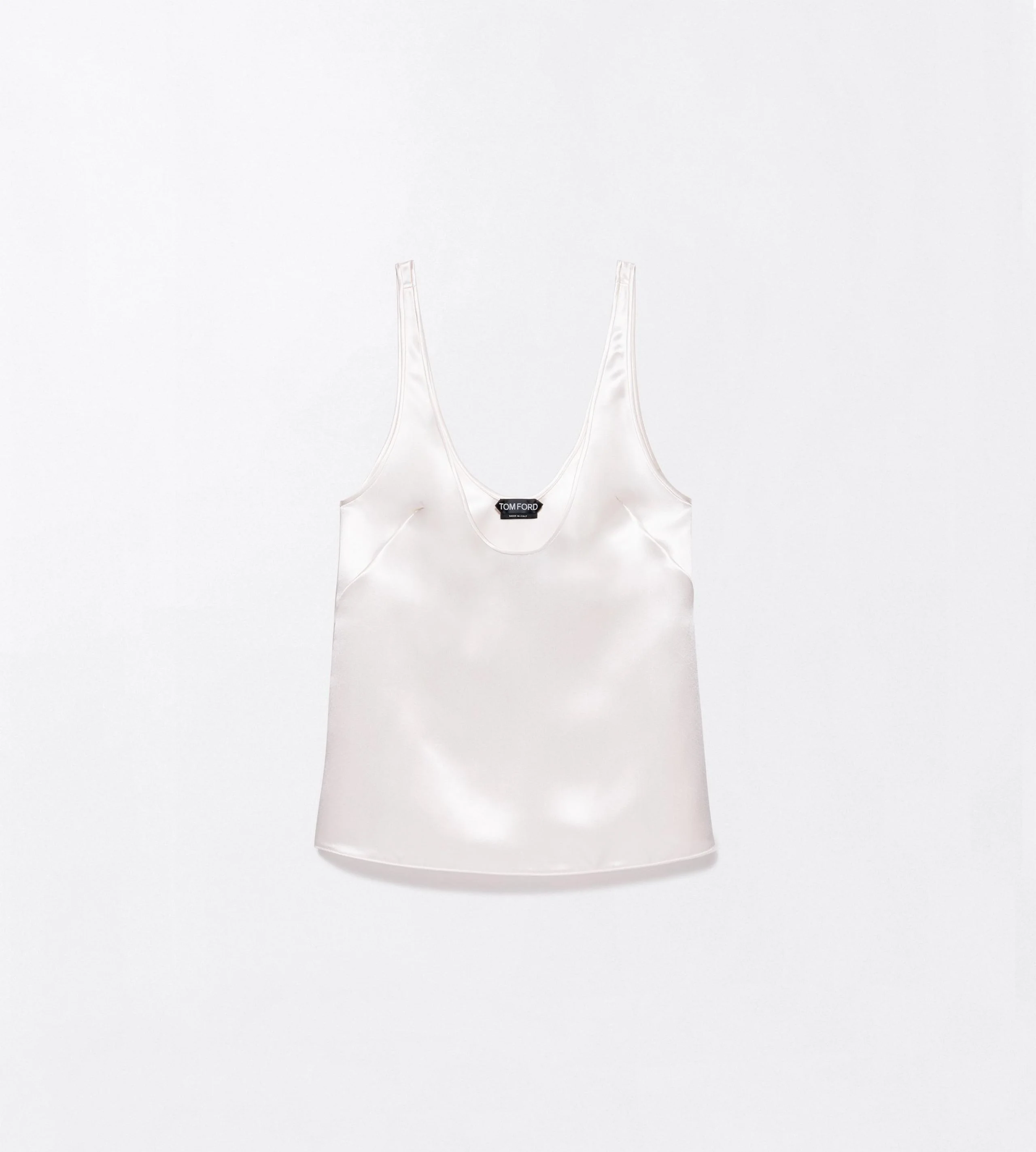 SILK SATIN LOW NECK TANK TOP - 1