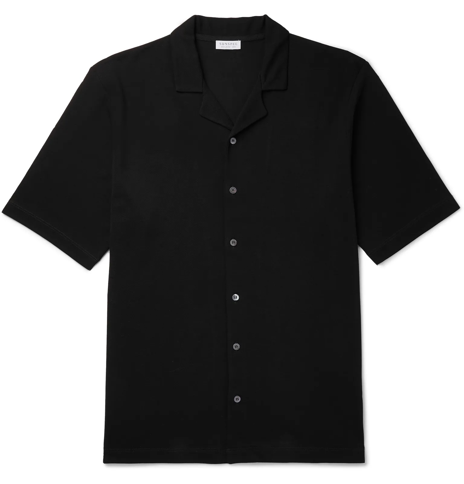 Camp-Collar Cotton-Piqué Shirt - 1