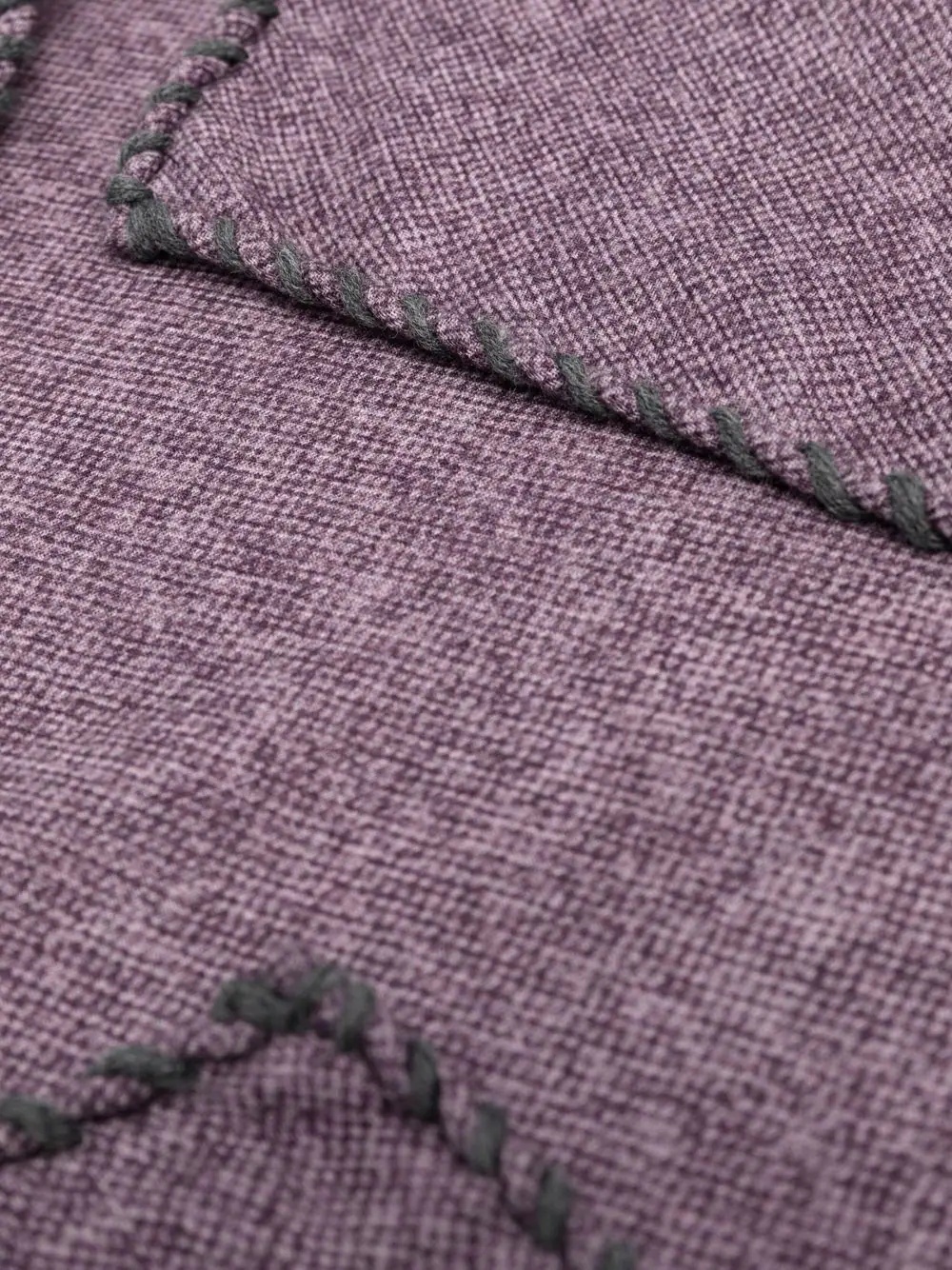 stitched-edge wool pocket square - 2