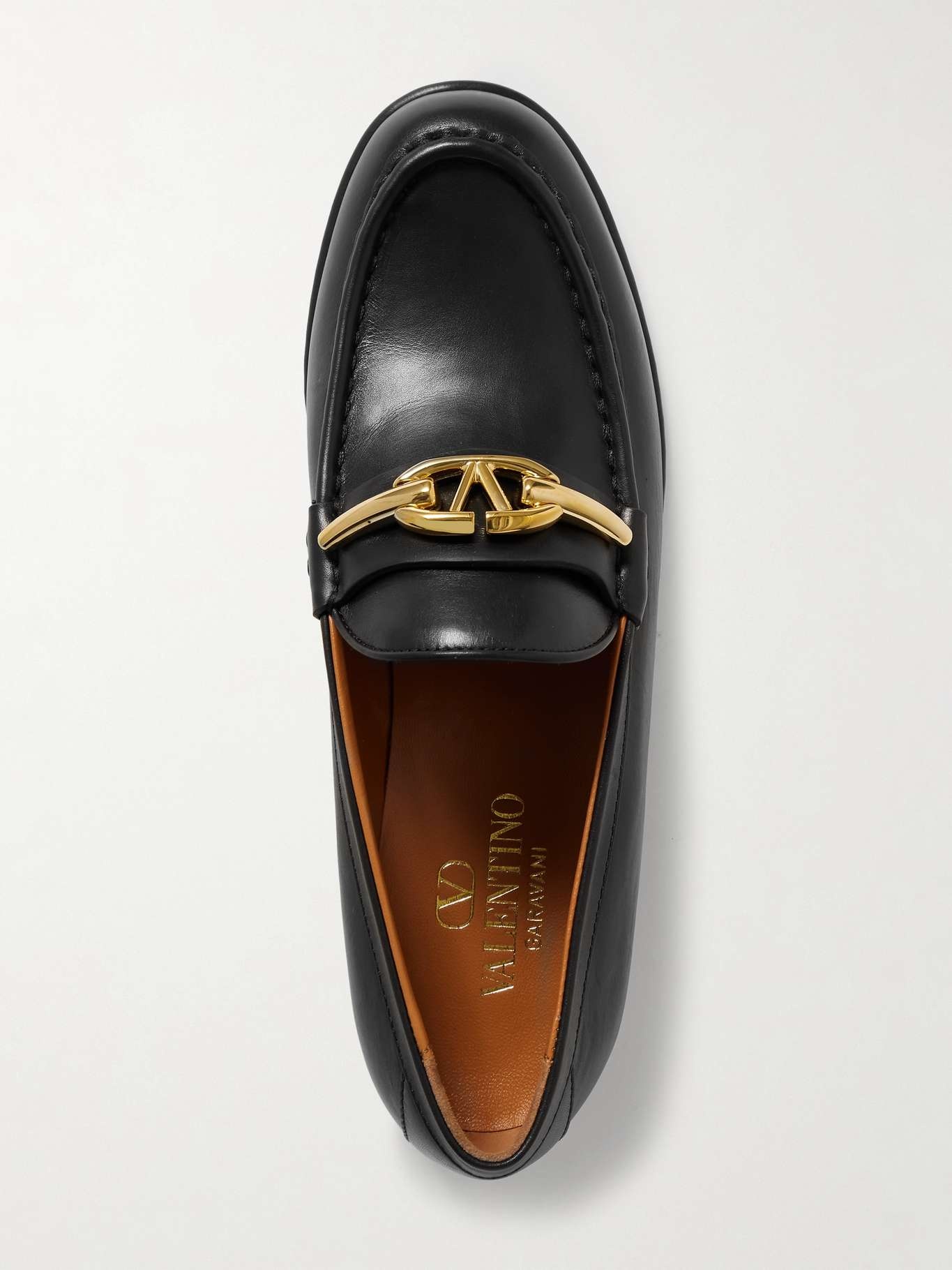 VLOGO embellished leather loafers - 1