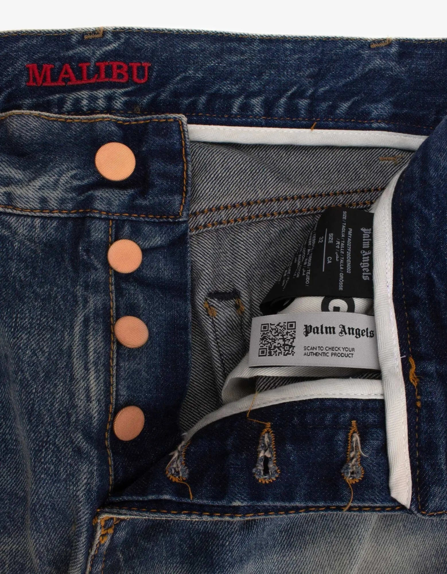 Palm Angels Light Blue Malibu Distressed Jeans - 5