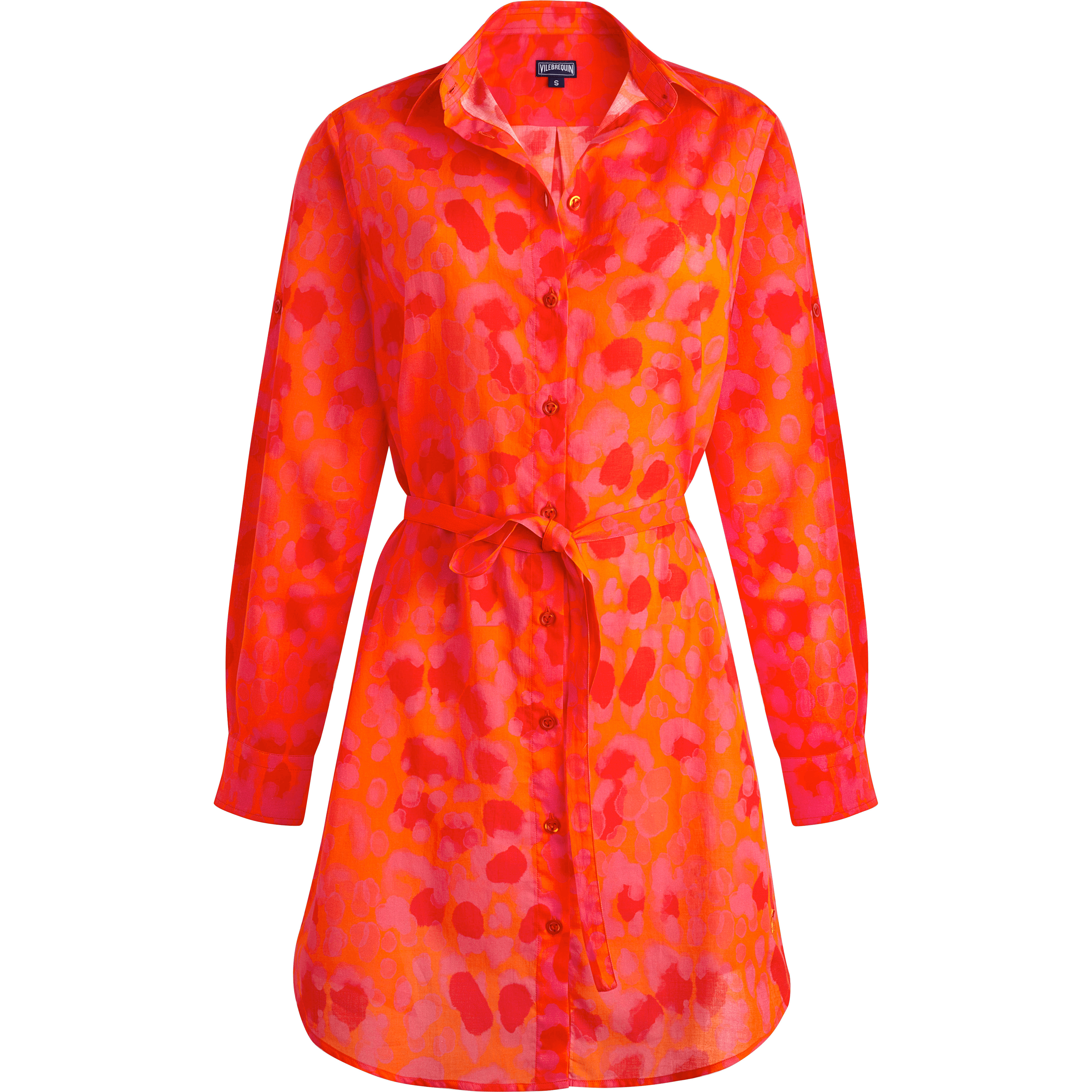Women Cotton Voile Shirt Dress New Leopard - 1