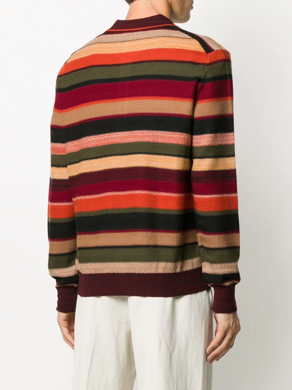 striped polo shirt sweater  - 4