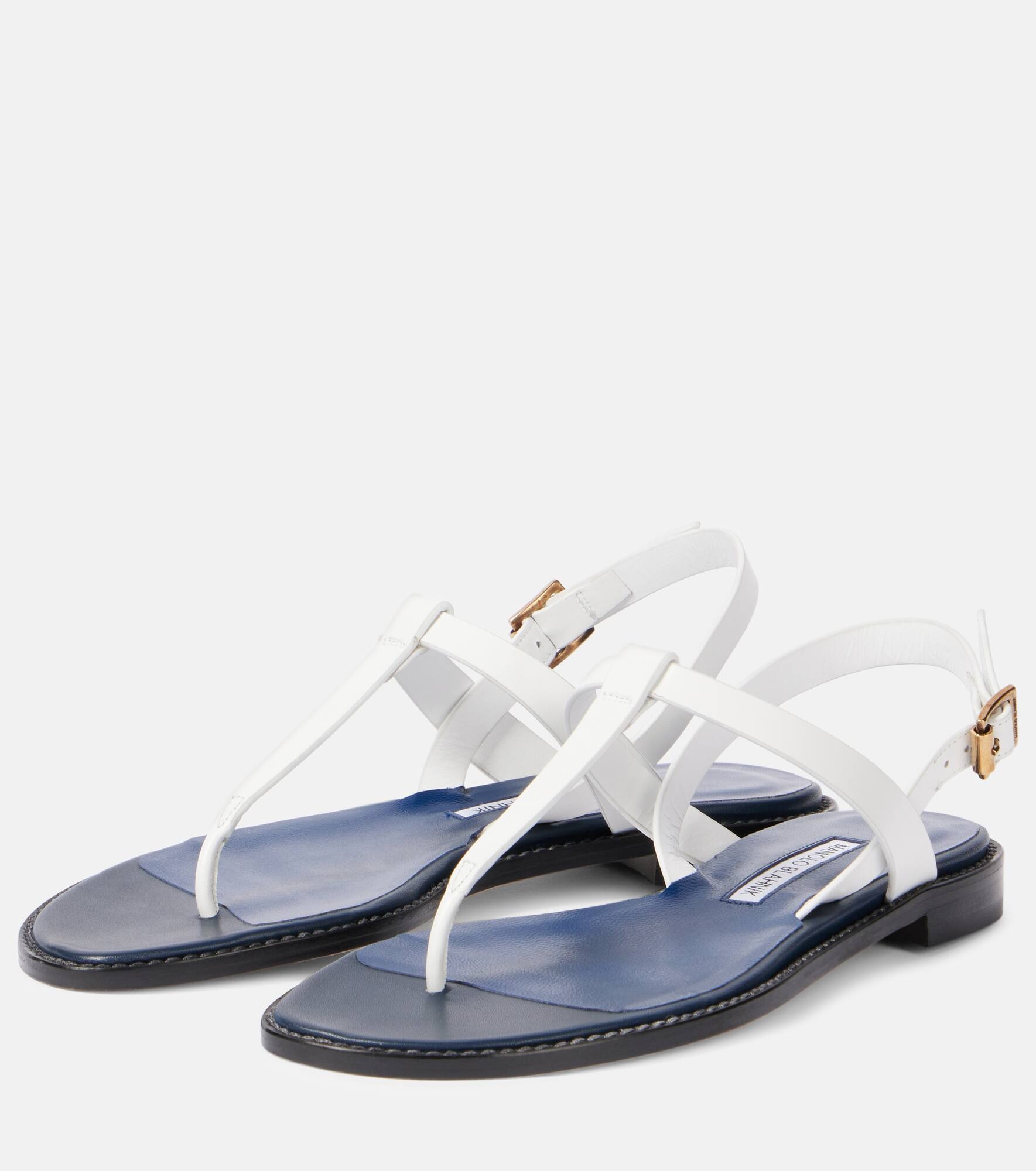 Hata leather thong sandals - 4