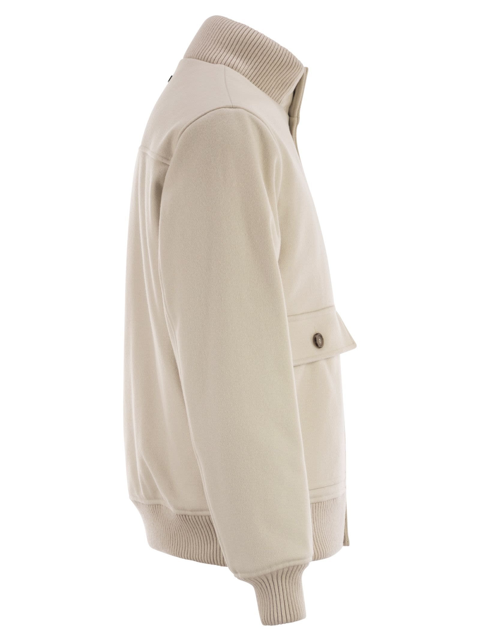Peserico - Peserico Men Wool And Cashmere Bomber Jacket - 3
