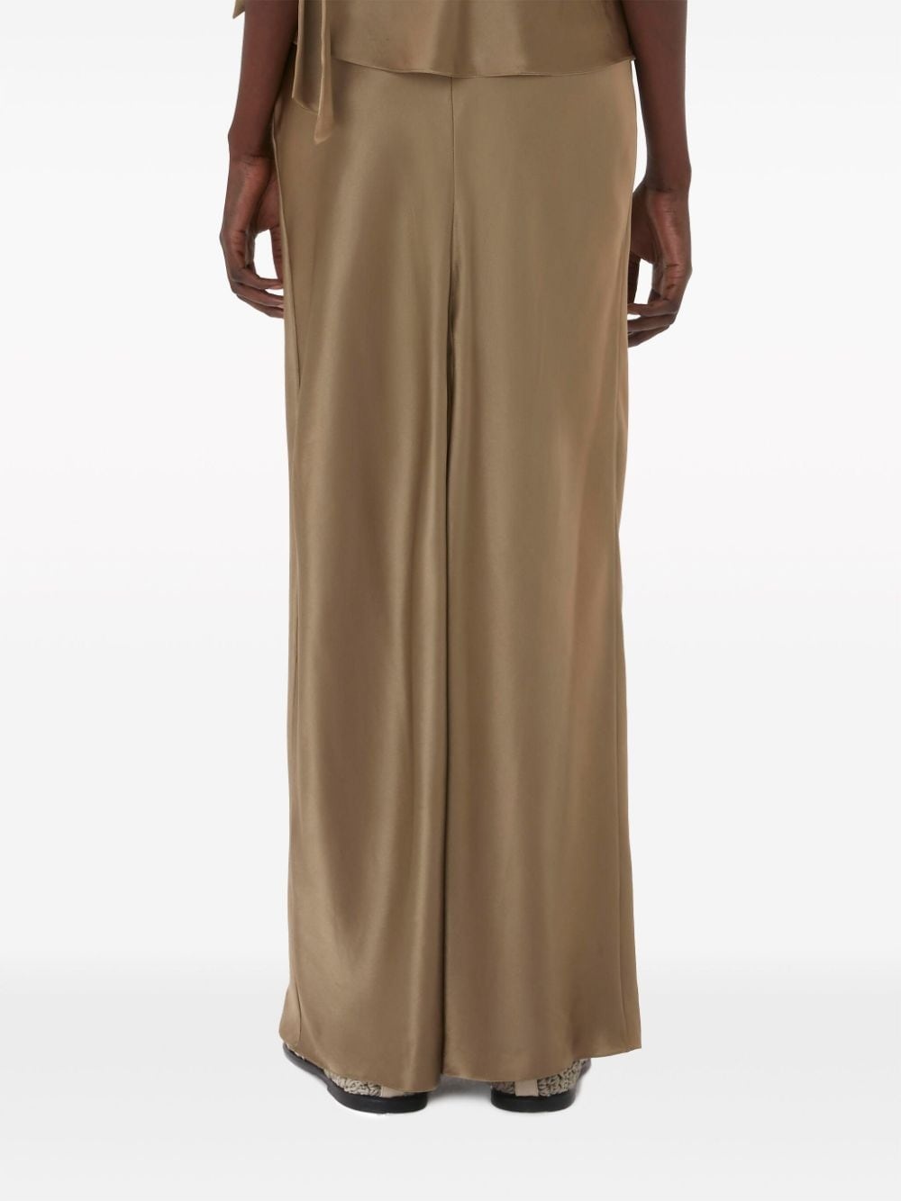 cowl-effect silk maxi skirt - 4