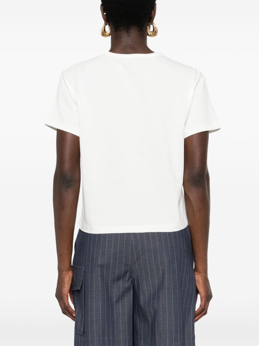 logo-appliquÃ© cropped T-shirt - 4