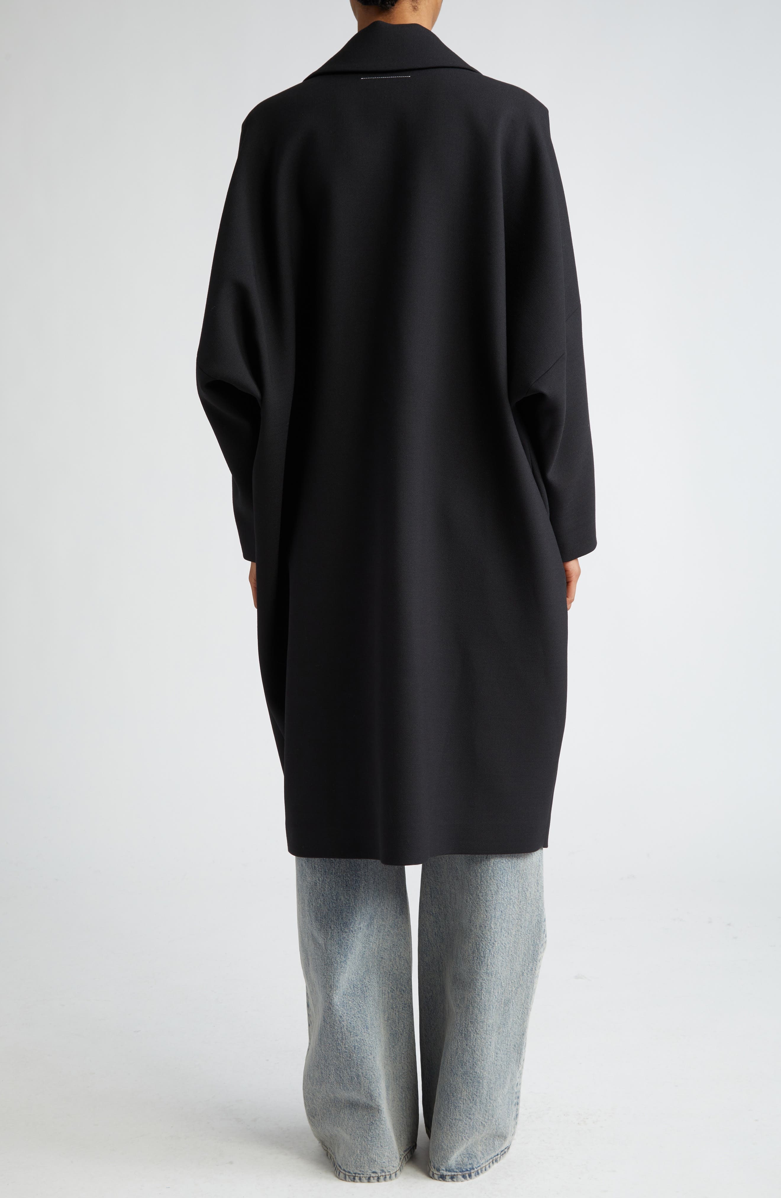 Oversize Stretch Gabardine Coat - 3