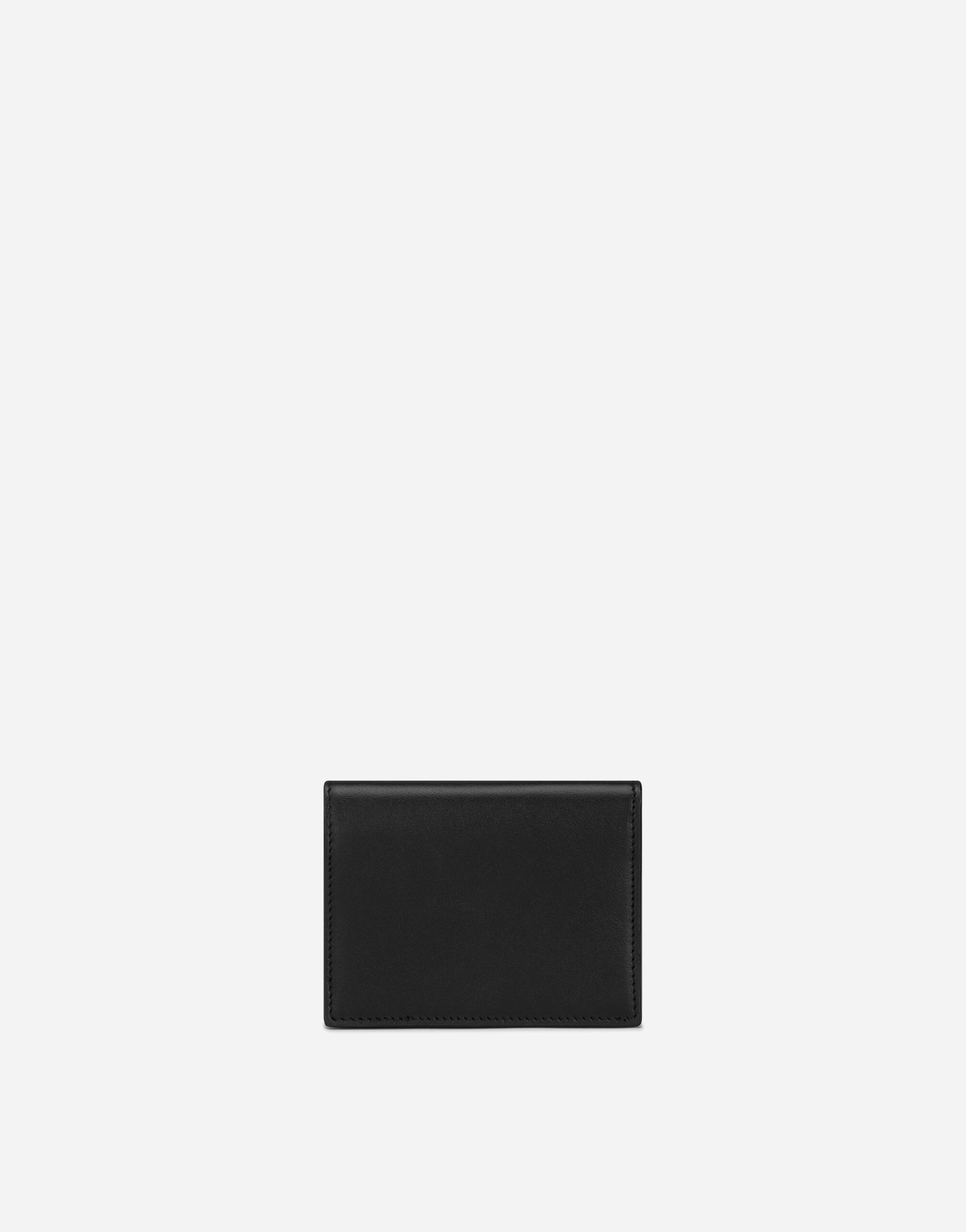 Calfskin card holder with raised logo - 3