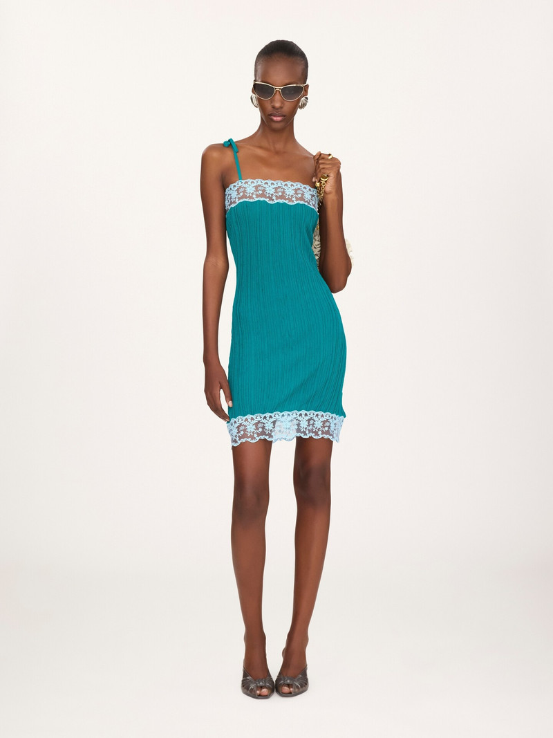 Chloé SLEEVELESS FITTED MINI DRESS IN A WOOL KNIT & LACE outlook