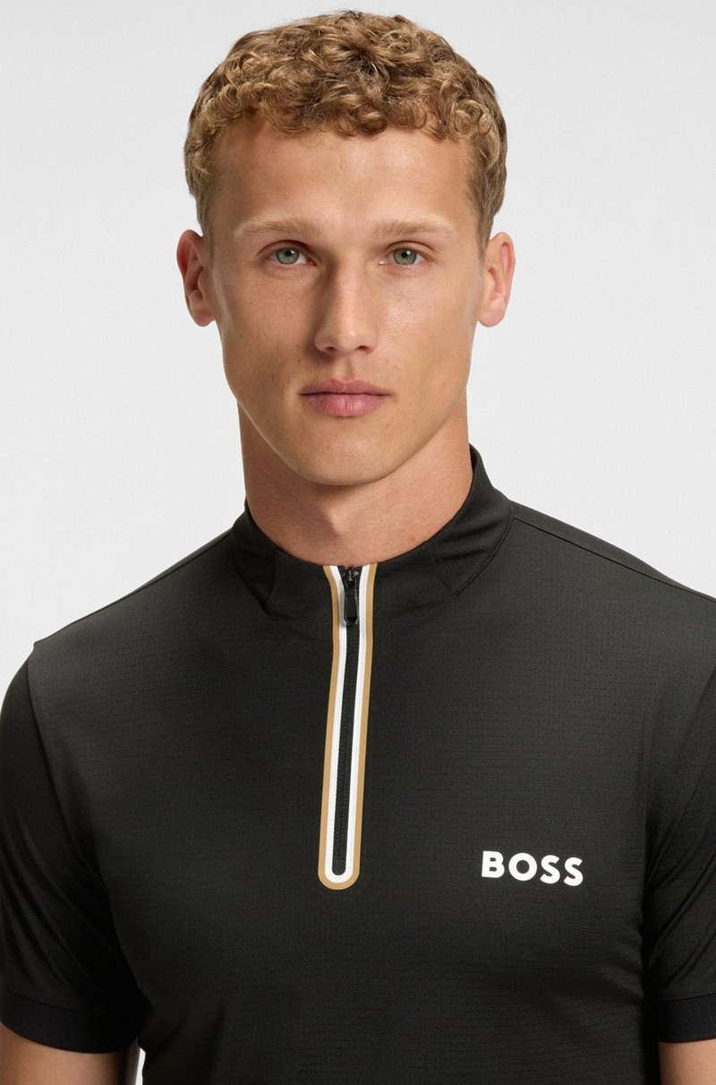 ACTIVE ZIP-NECK T-SHIRT IN STRETCH-MESH JERSEY 3