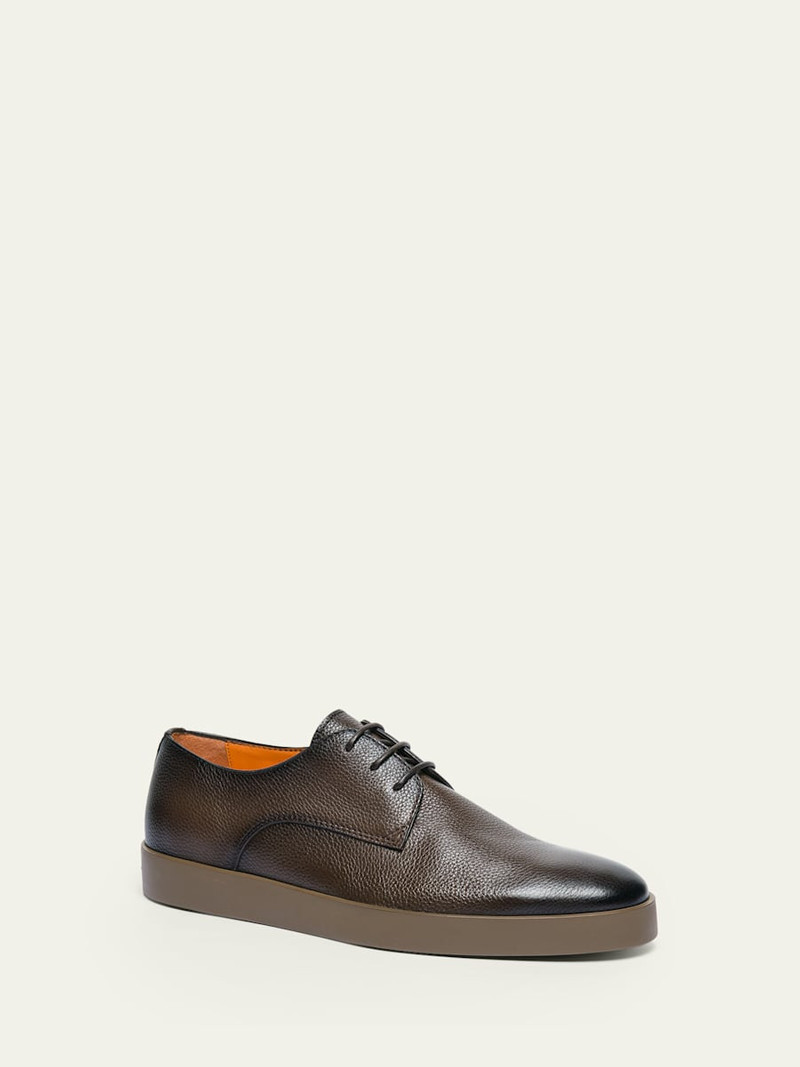 Santoni Men's Dilate Tumbled Leather Sport-Sole Derby Shoes outlook
