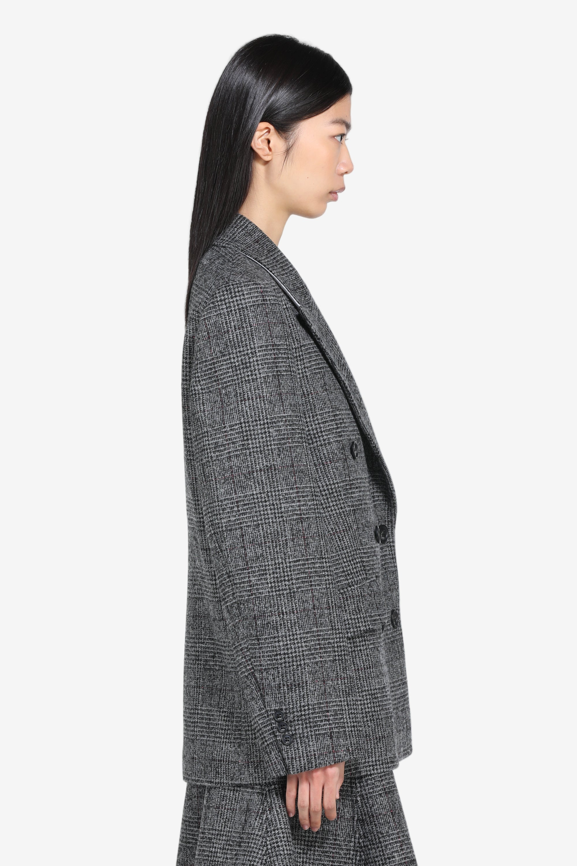 DOUBLE-BREASTED CHECKED JACKET - 3