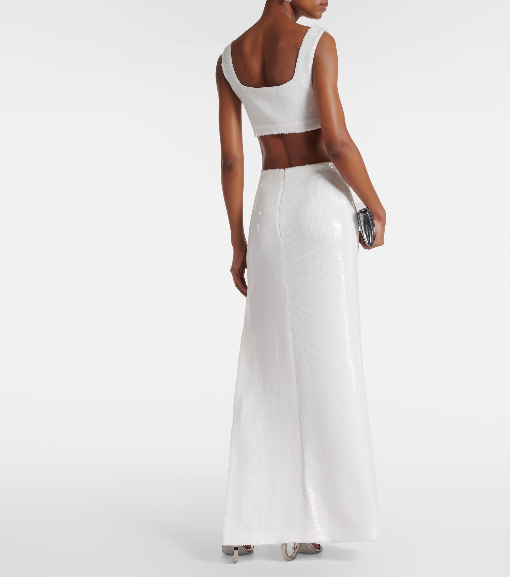 Bridal Beating Heart sequined maxi skirt - 3
