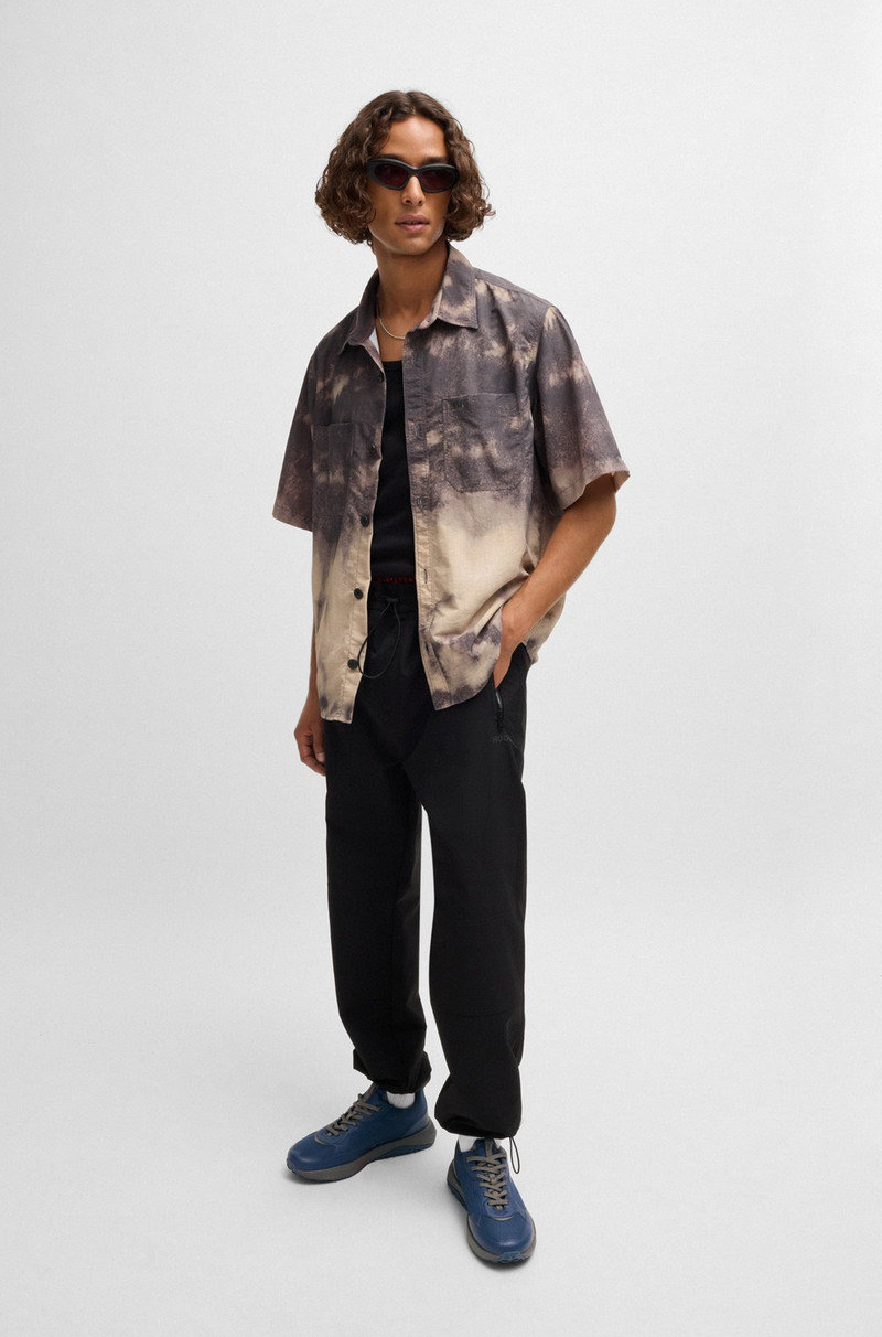 HUGO MIXED-MATERIAL TRAINERS WITH LOGO-TAPE TRIM outlook