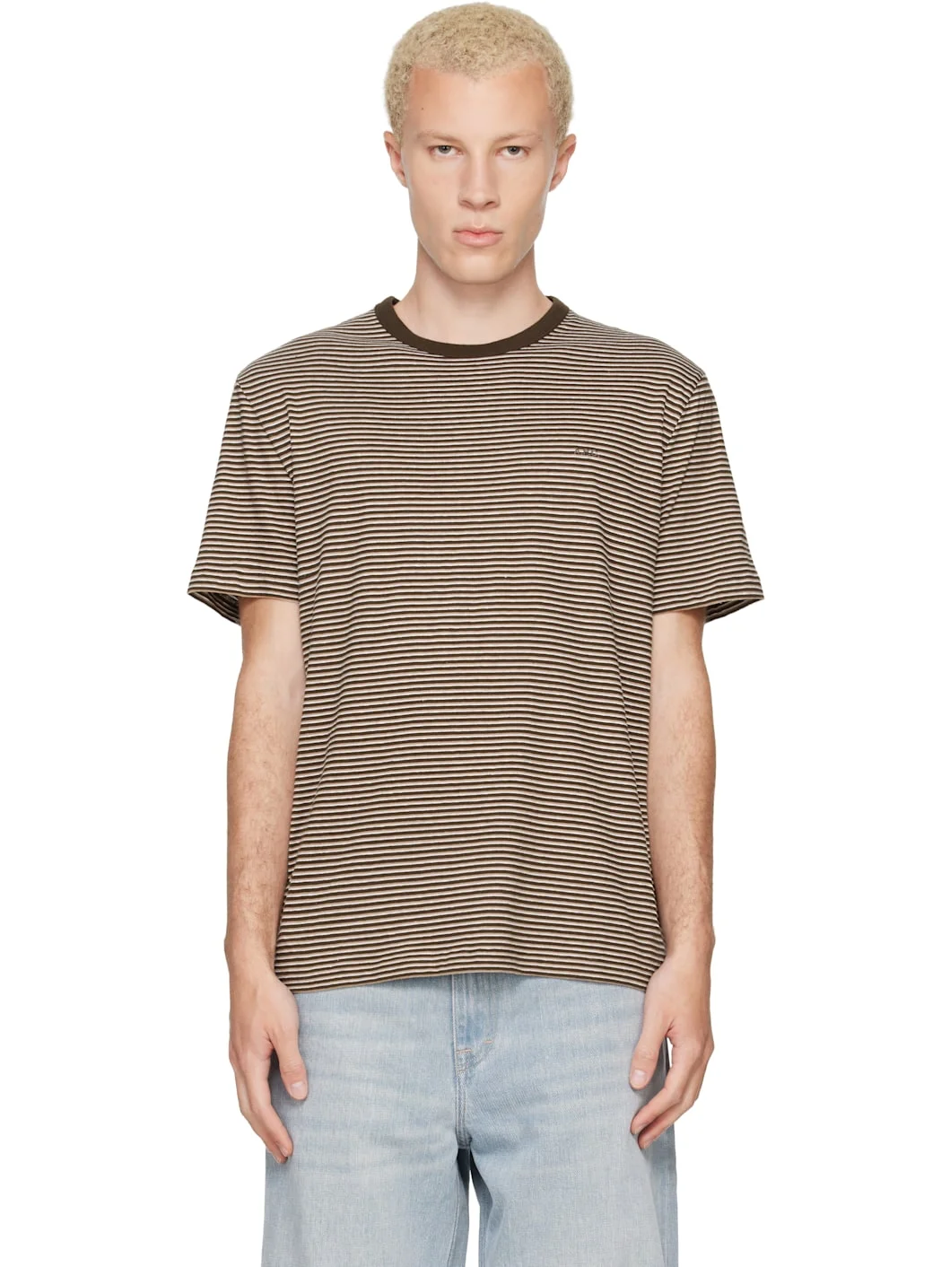 Brown Striped T-shirt - 1