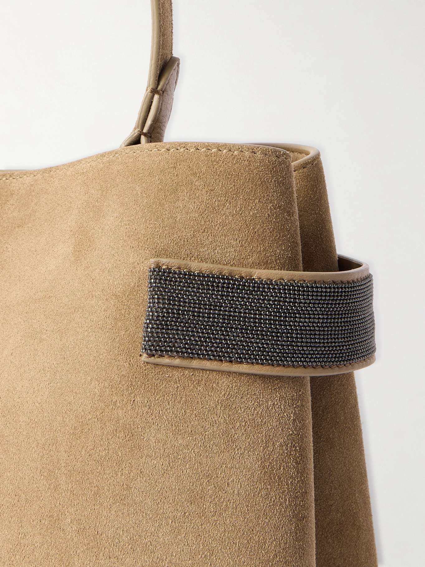 Bead-embellished suede shoulder bag - 4