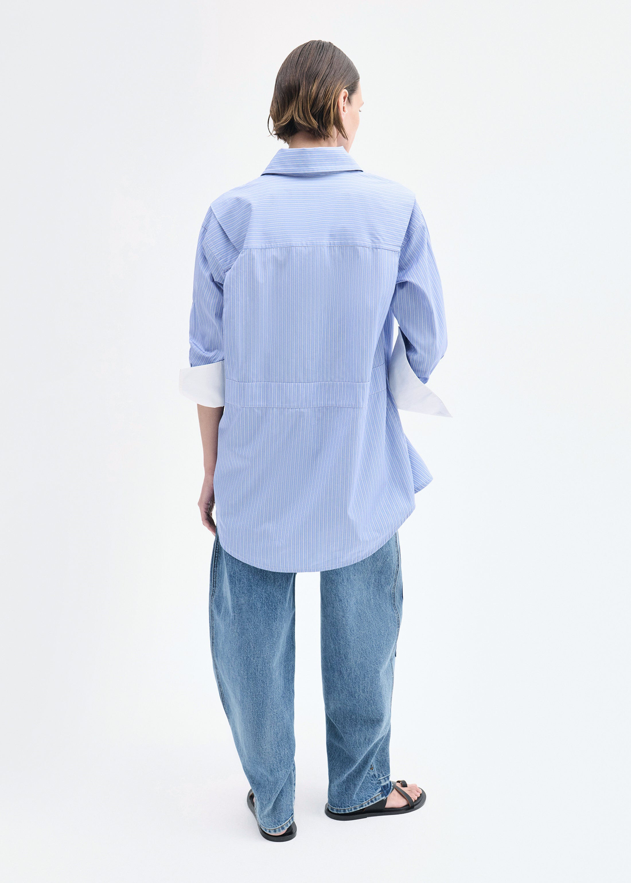 Tunic Button Down Shirt in Cotton - 4