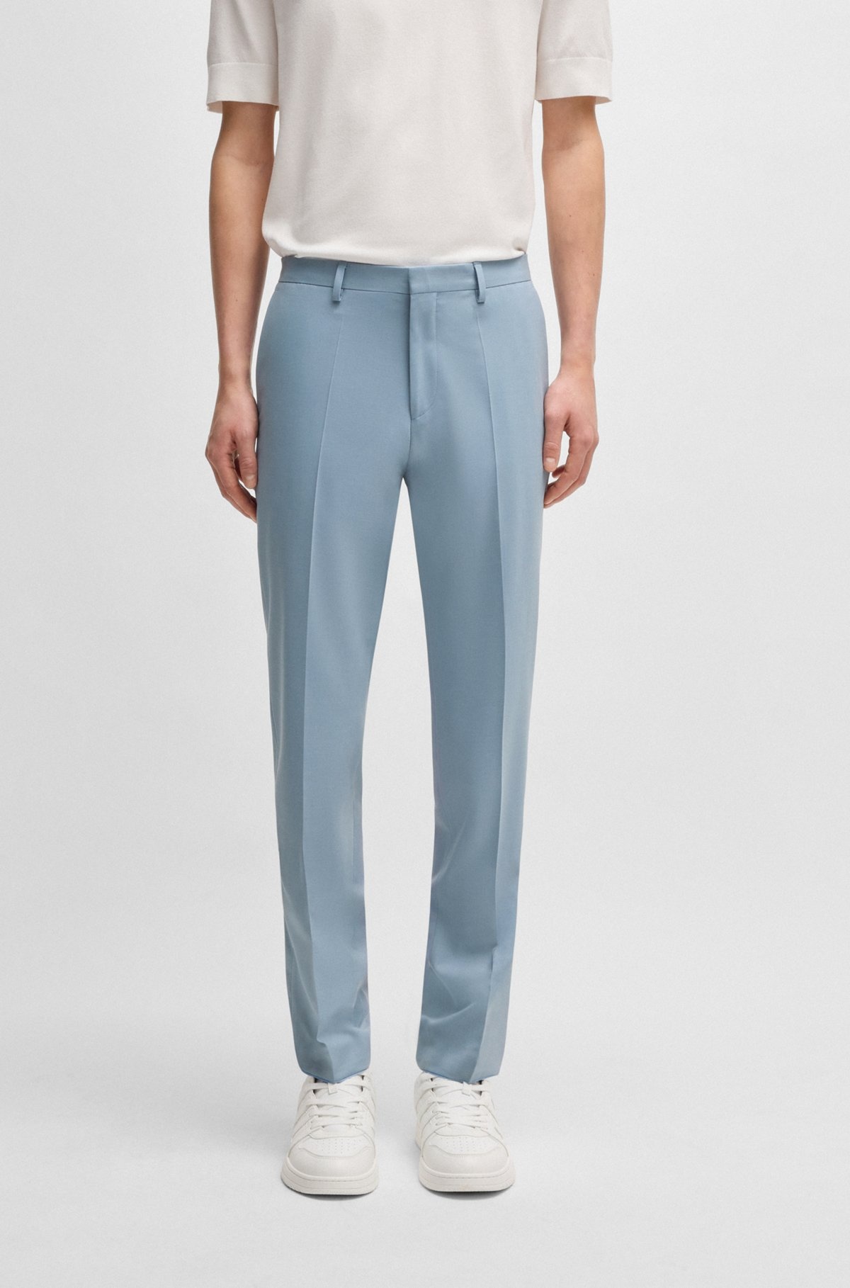 EXTRA-SLIM-FIT TROUSERS IN WOOL STRETCH POPLIN - 2