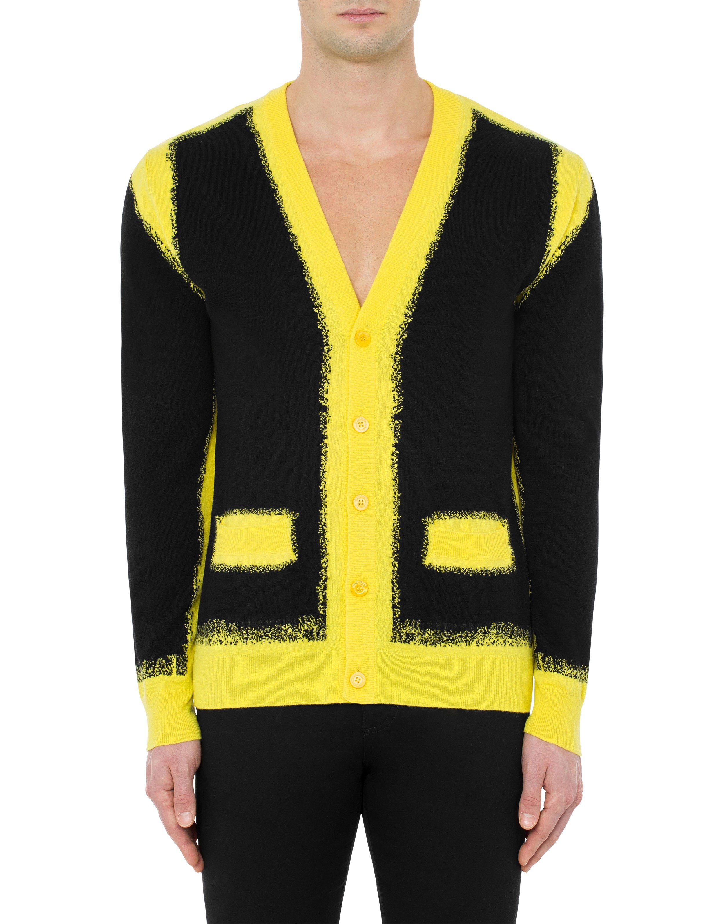 MOSCHINO PAINT WOOL AND CASHMERE CARDIGAN - 10