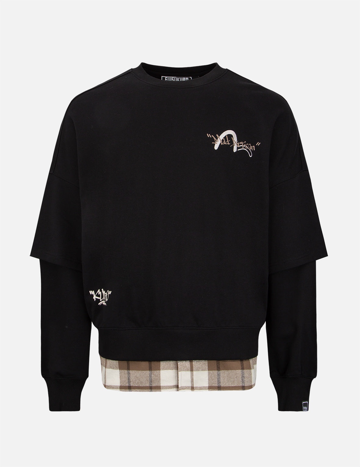 Contrast Hem Mock 2-in-1 Sweatshirt - 2