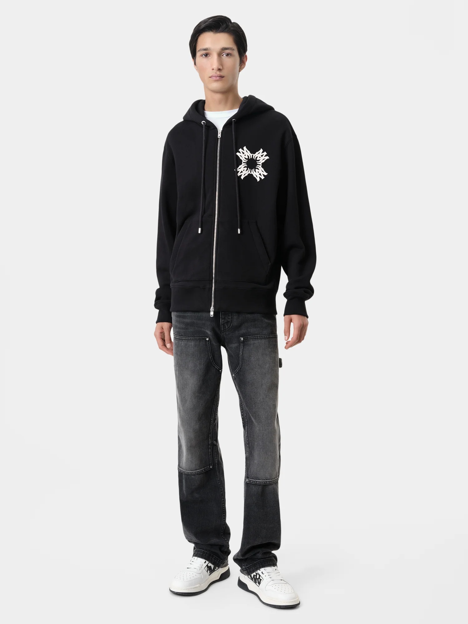 AMIRI★ブラック MA Quad ジップアップフーディ amiri-ma-quad-zip-up-hoodie-