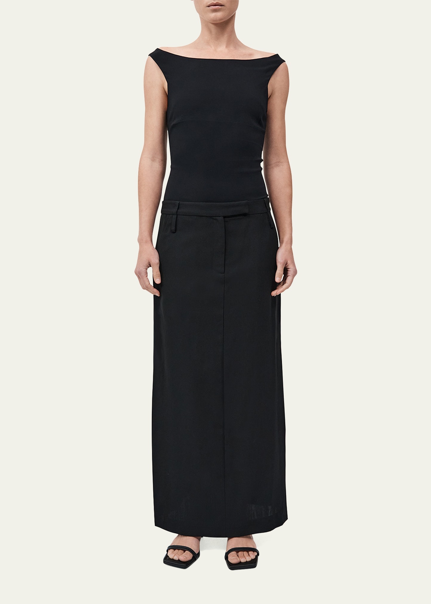 Double-Loop Straight Maxi Skirt - 2