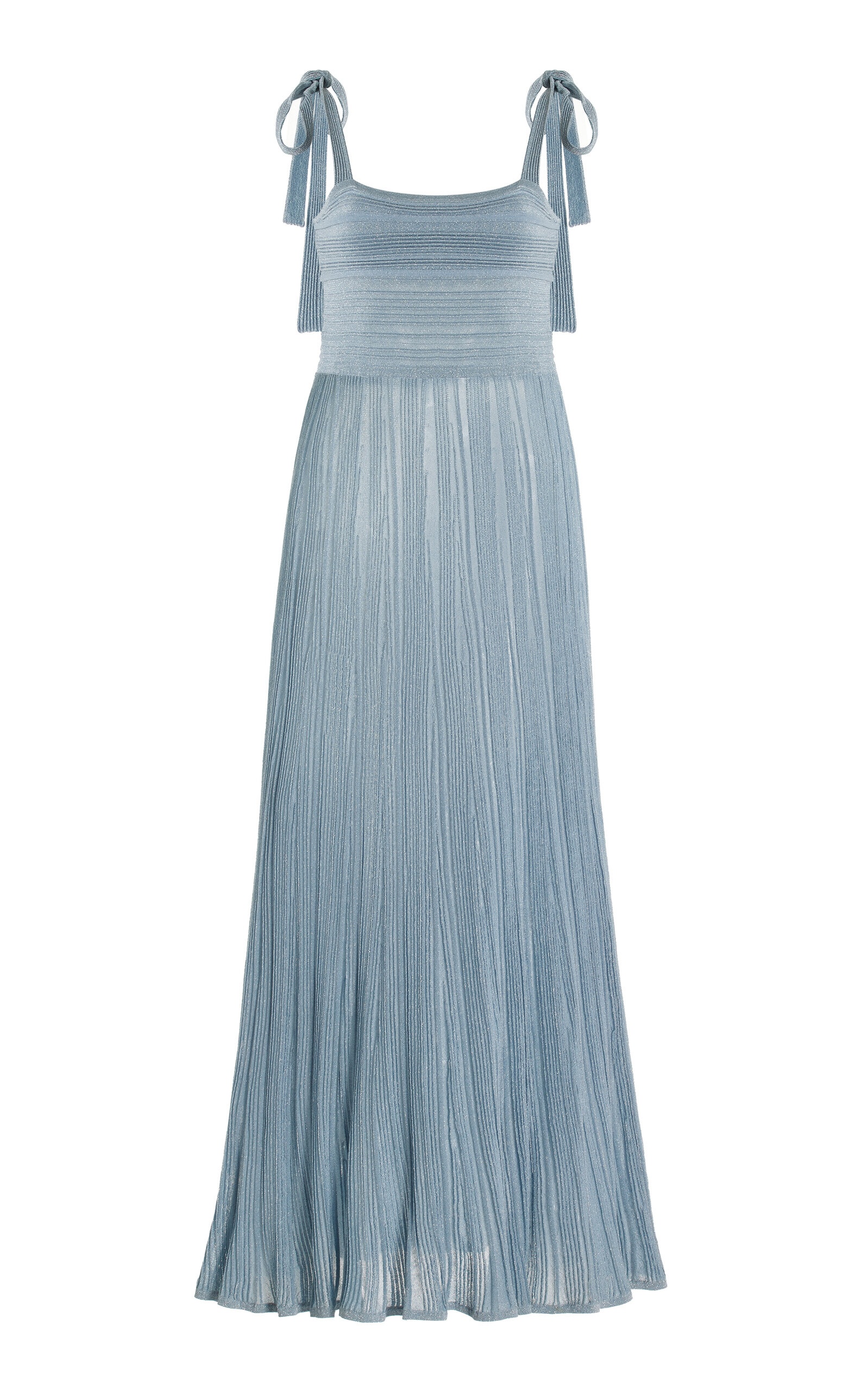 Waverly Pleated Metallic Knit Maxi Dress blue - 1
