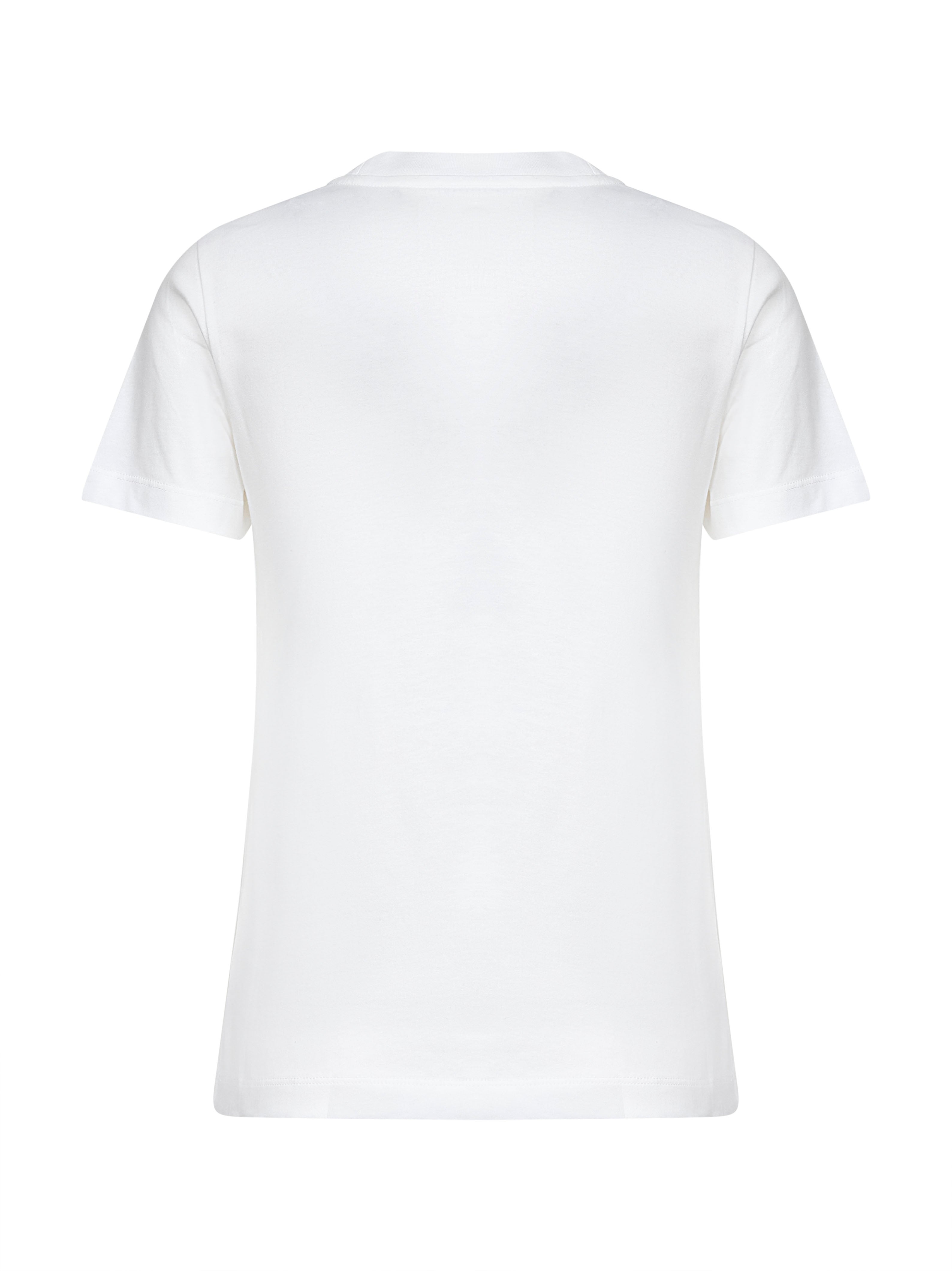 White cotton rhinestone logo T-shirt - 2