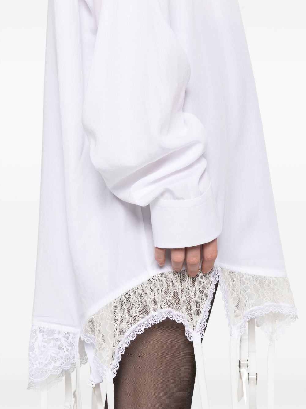 lace-trim shirt - 5