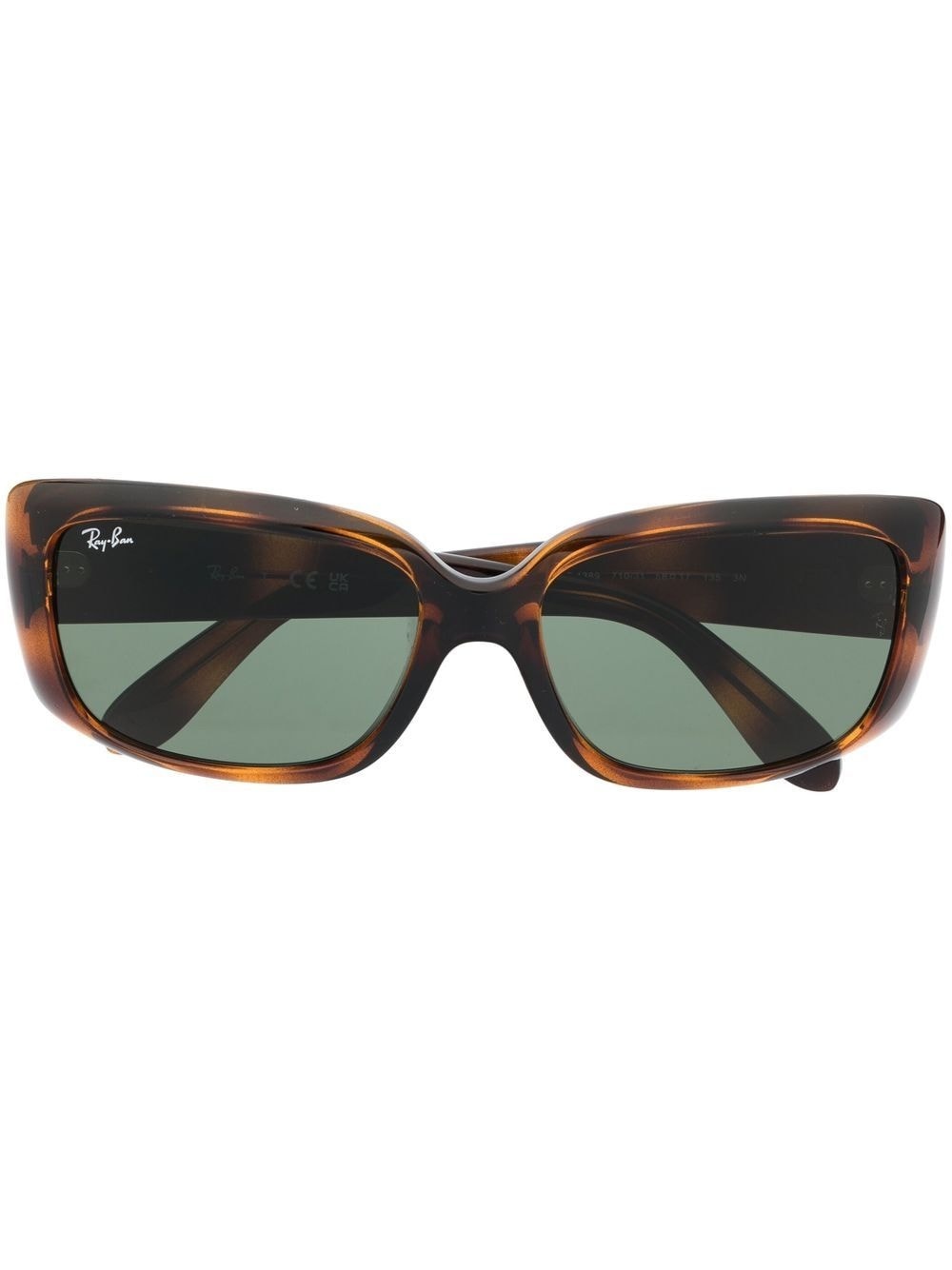 rectangle-frame tortoiseshell sunglasses - 1