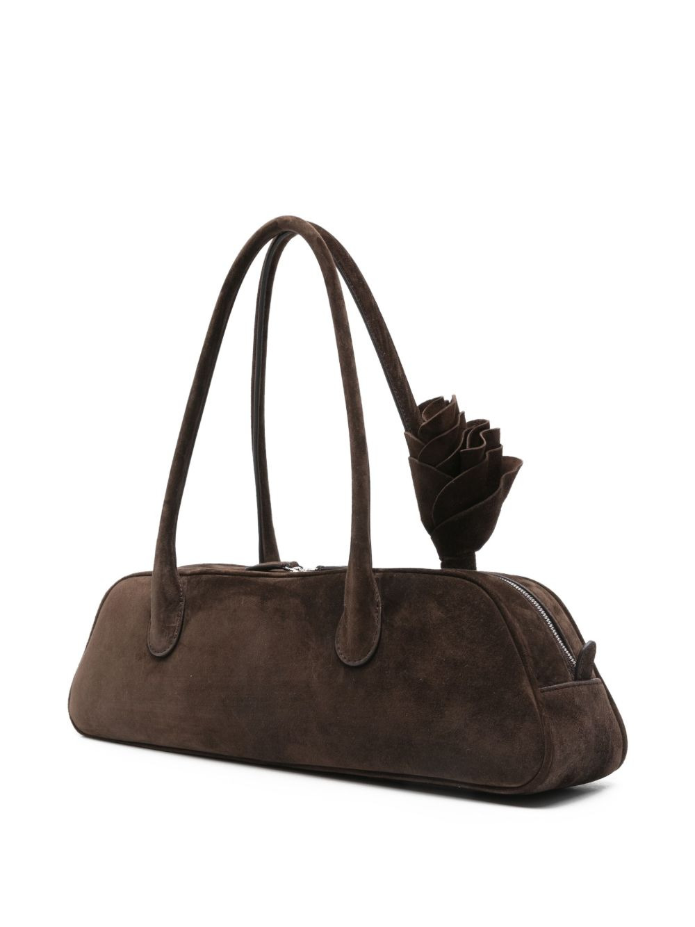 Briggitte rose-embellished suede tote bag - 3