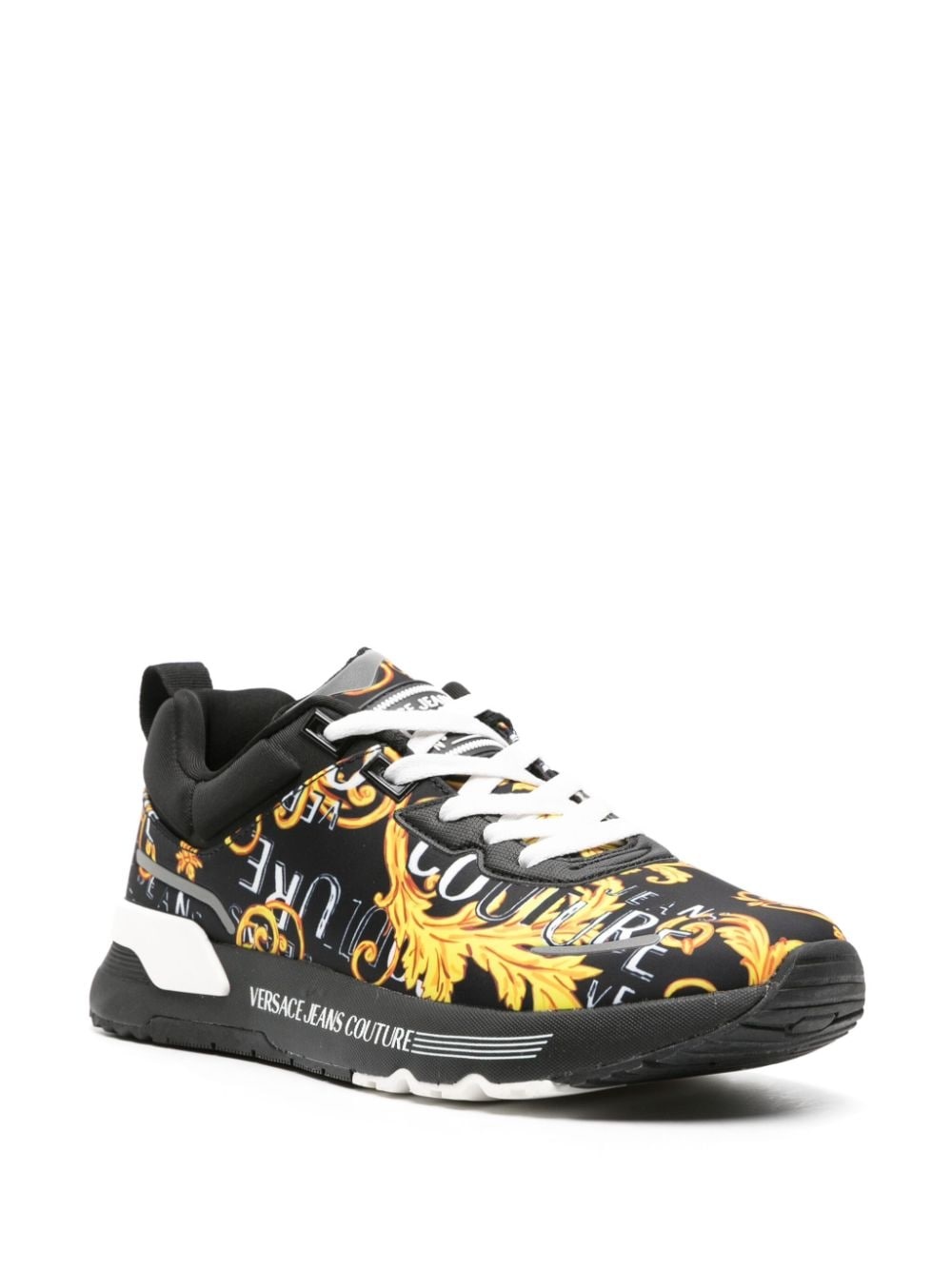 Barocco-print panelled sneakers - 2