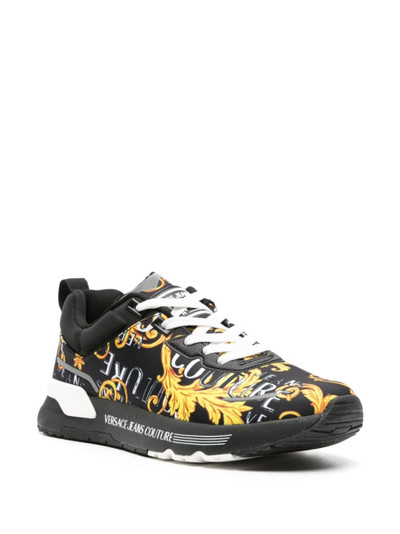 VERSACE JEANS COUTURE Barocco-print panelled sneakers outlook
