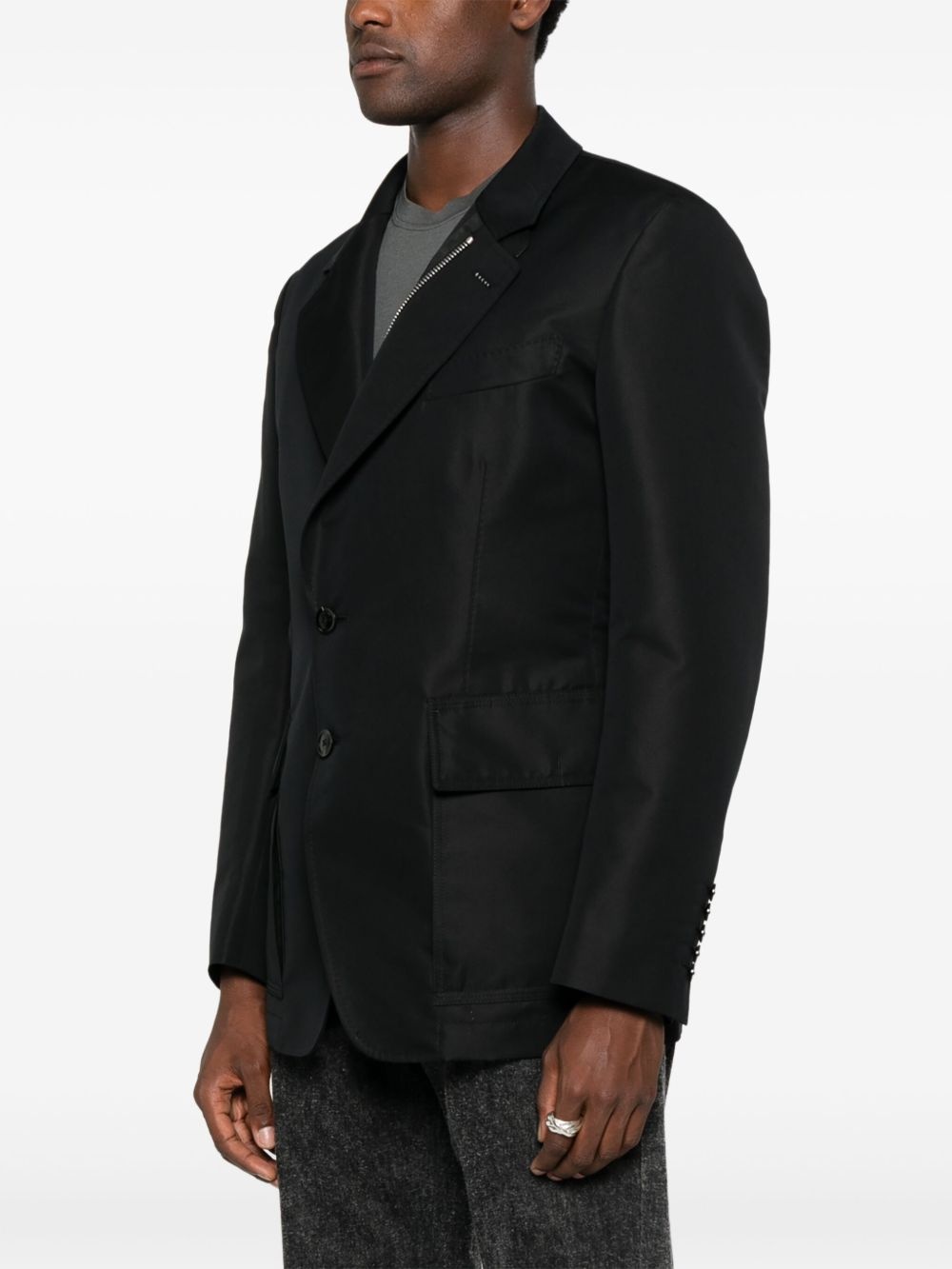 cotton-blend blazer - 3