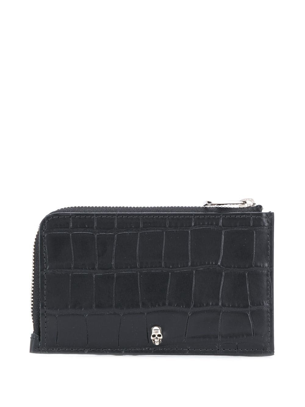 crocodile-embossed skull-stud wallet - 2