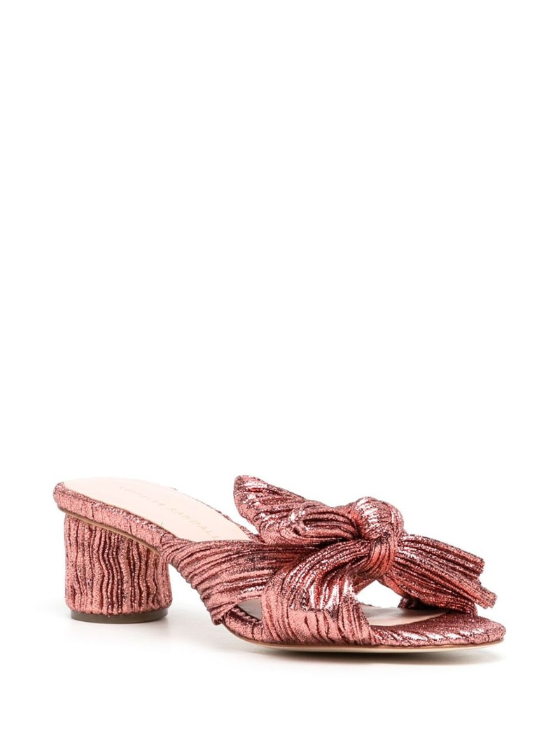 LOEFFLER RANDALL 50mm metallic-effect plissÃ© sandals outlook