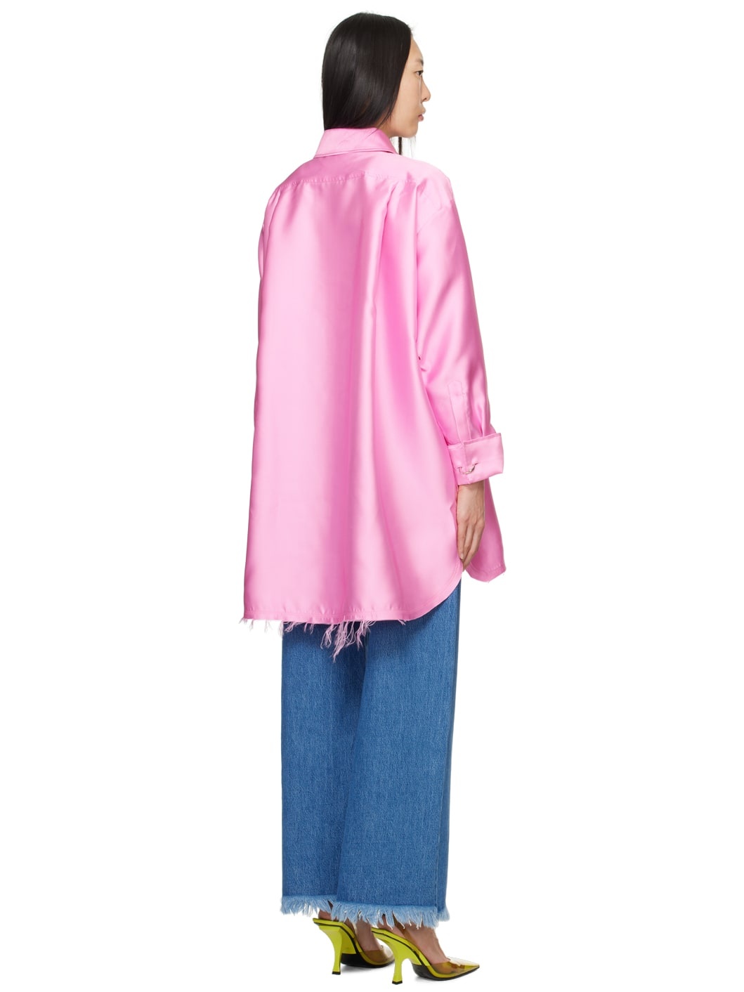 Pink Dropped Shoulder Shirt - 3