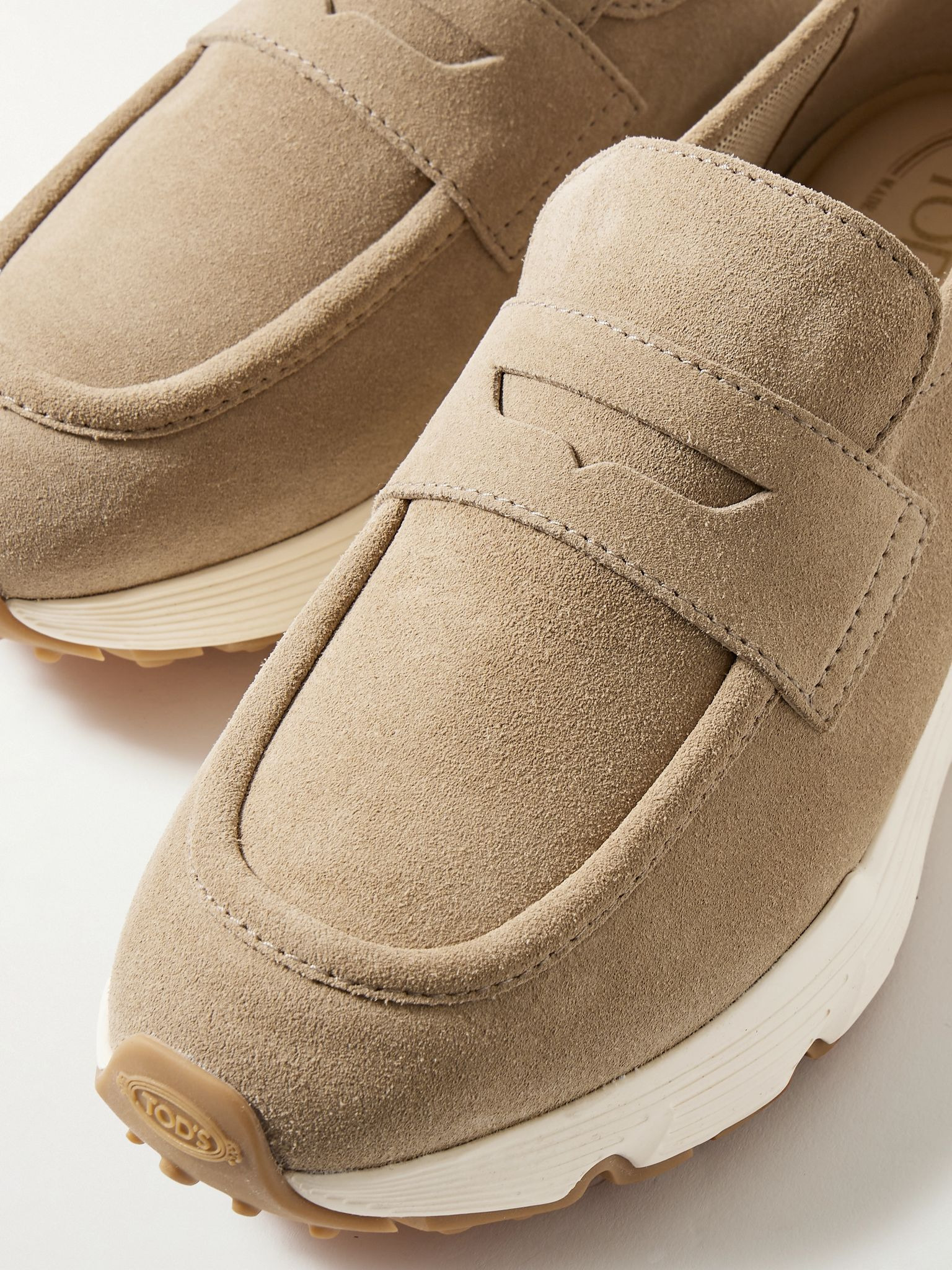 Suede slip-on sneakers Beige - 4