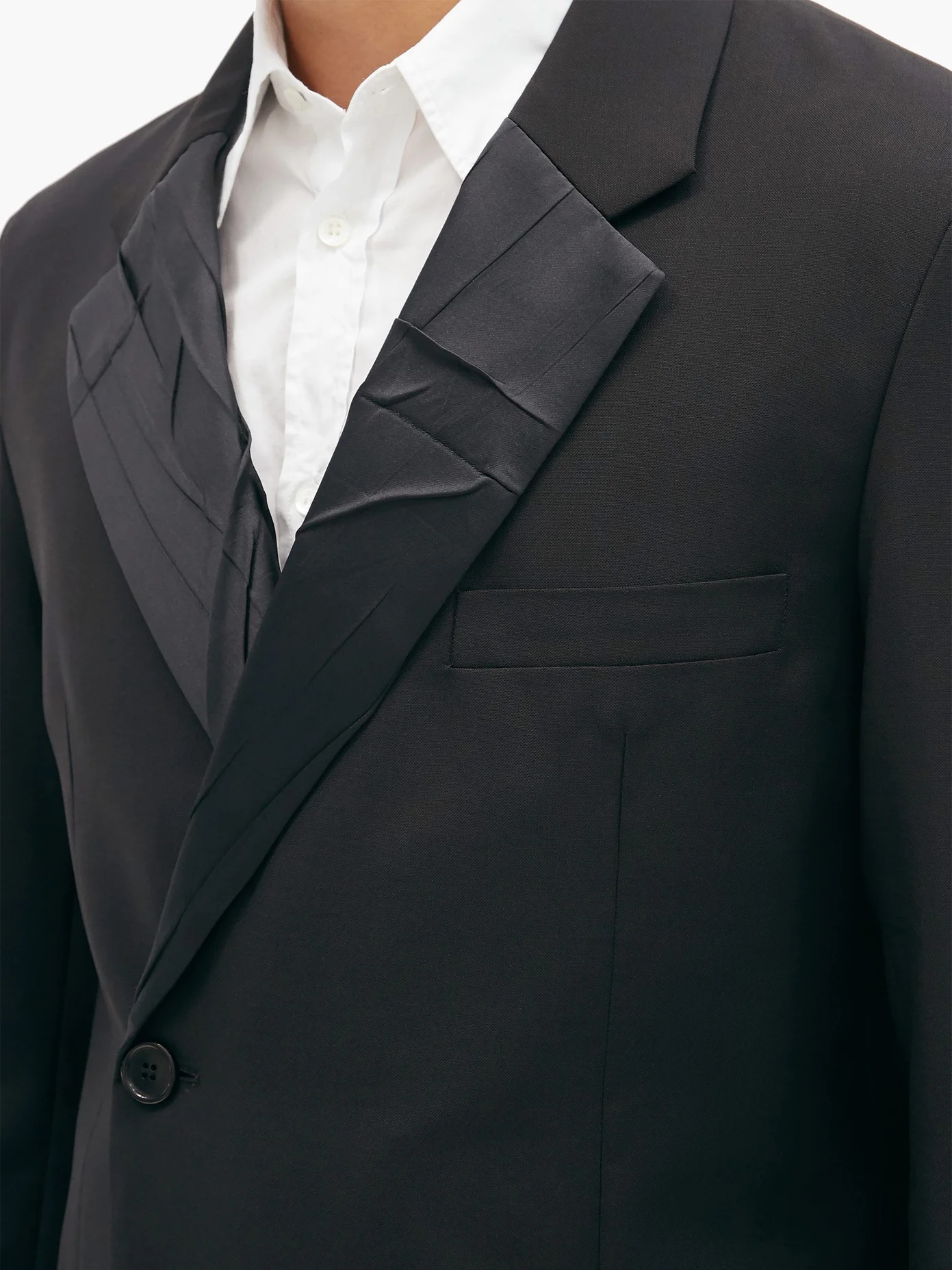 Single-breasted wool and mohair-blend blazer - 4