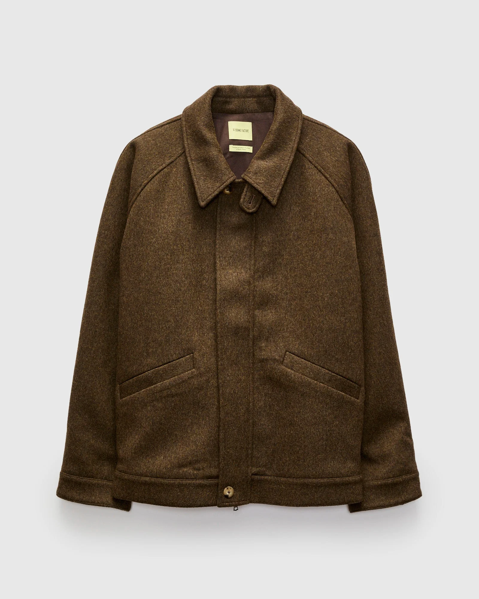 Driver's Jacket in Chocolate Brown Wool - 1