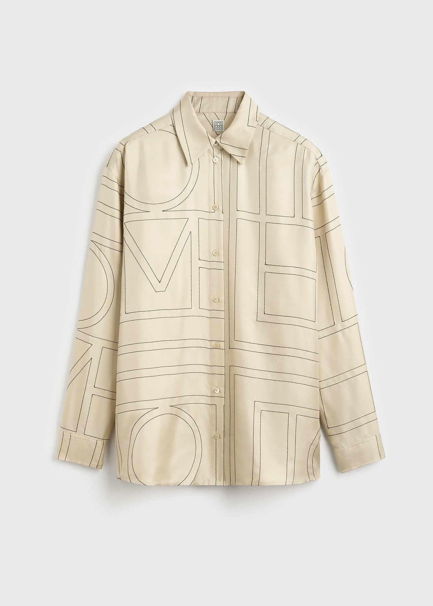 Classic embroidered shirt ivory - 1