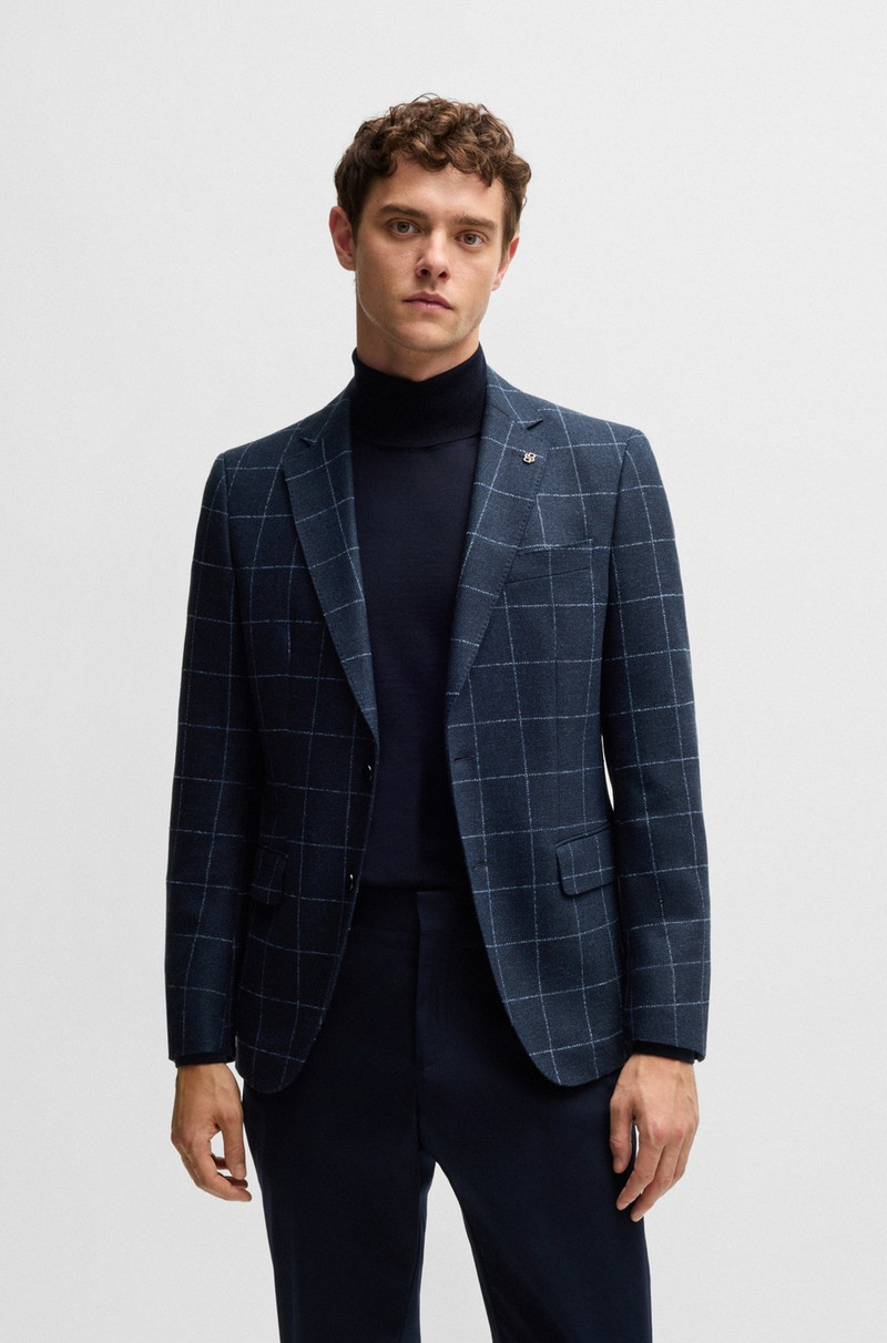 SLIM-FIT JACKET IN CHECKED WOOL 2